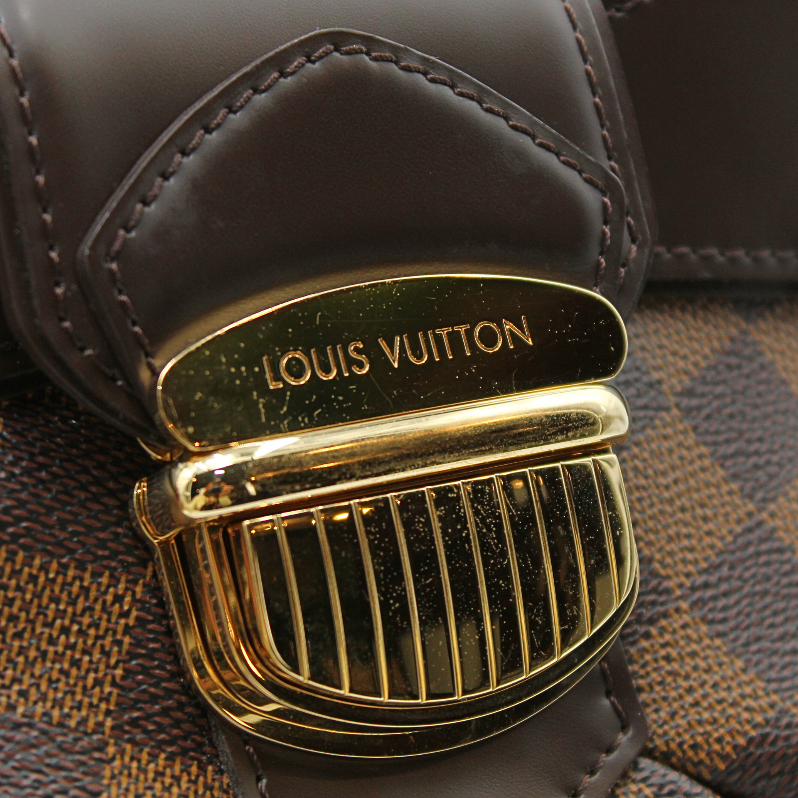 Sistina MM Damier Coated Canvas Ebene Shoulder Bag