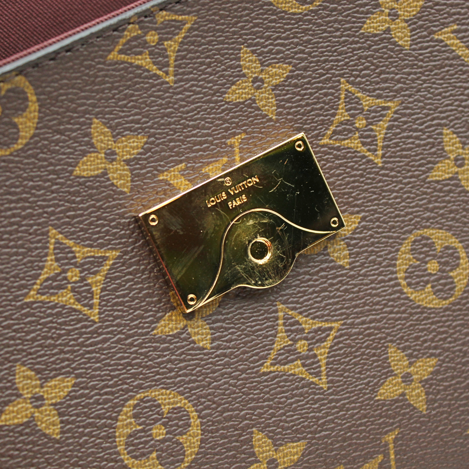 Cluny MM Monogram Coated Canvas Marron Hand Bag