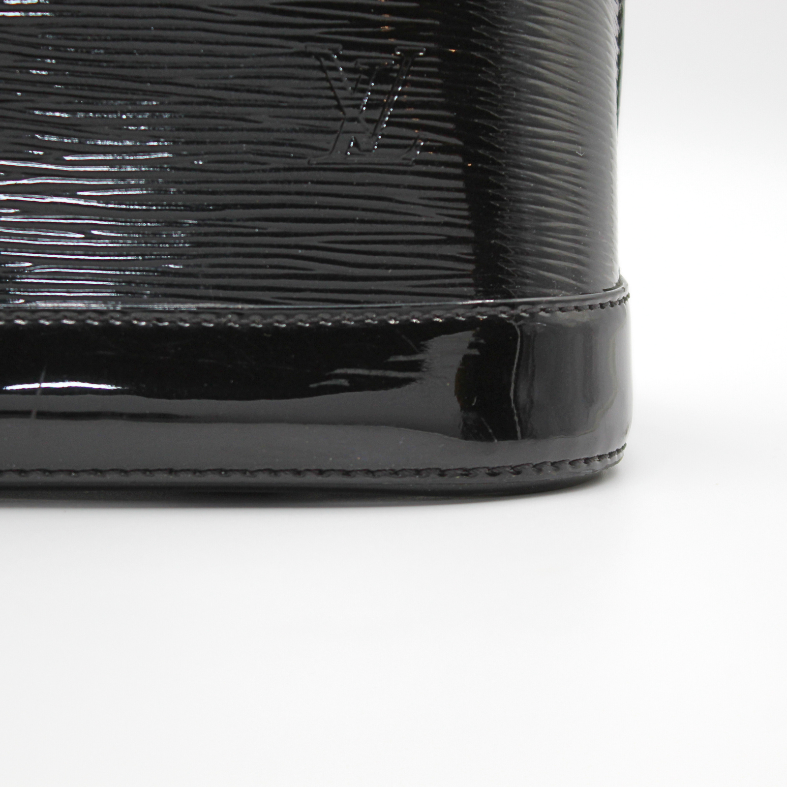 Alma PM Epi Electric Enamel Black Hand Bag