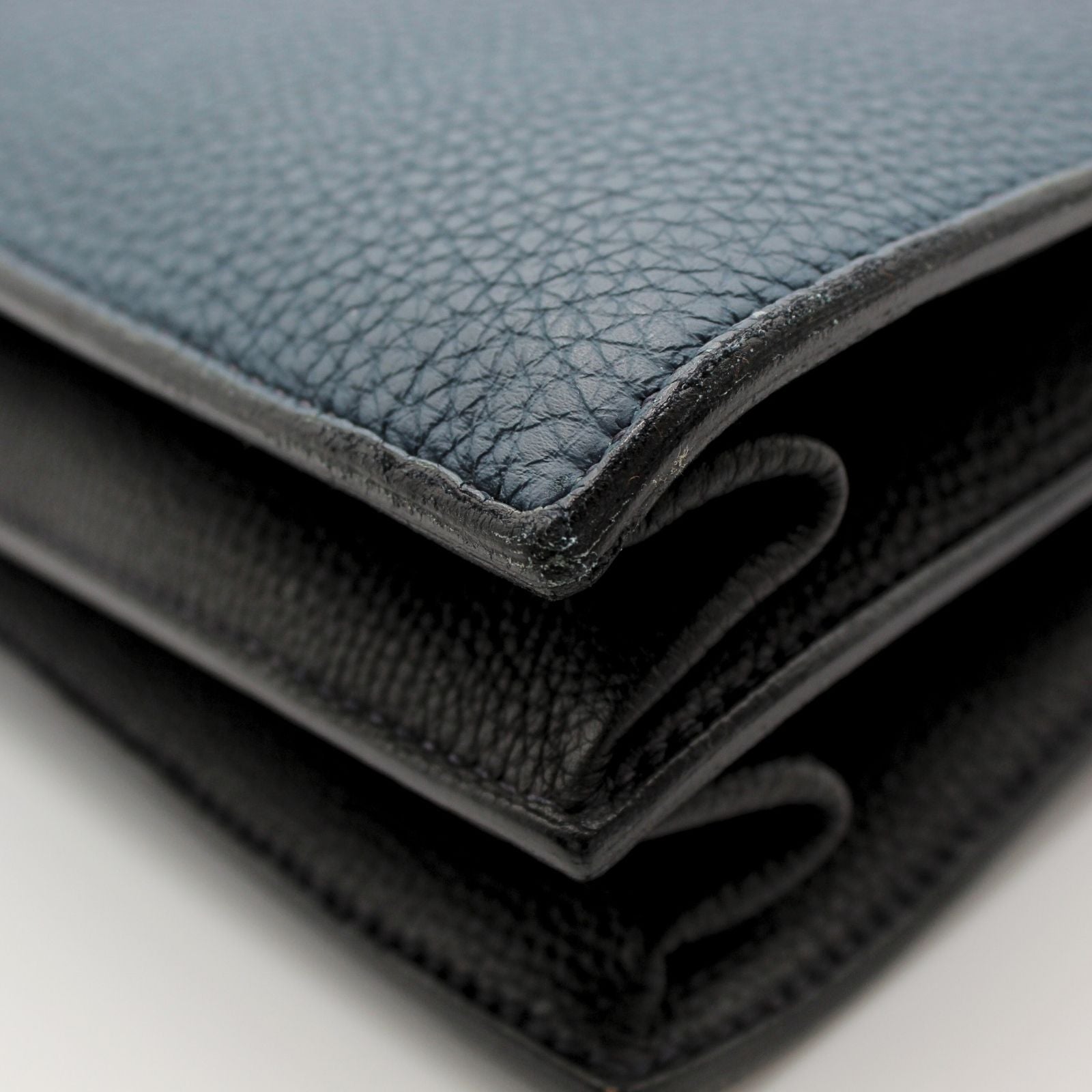 Sac A Depeches Multipocket 38-2 Togo Blue De Prusse+Black Briefcase