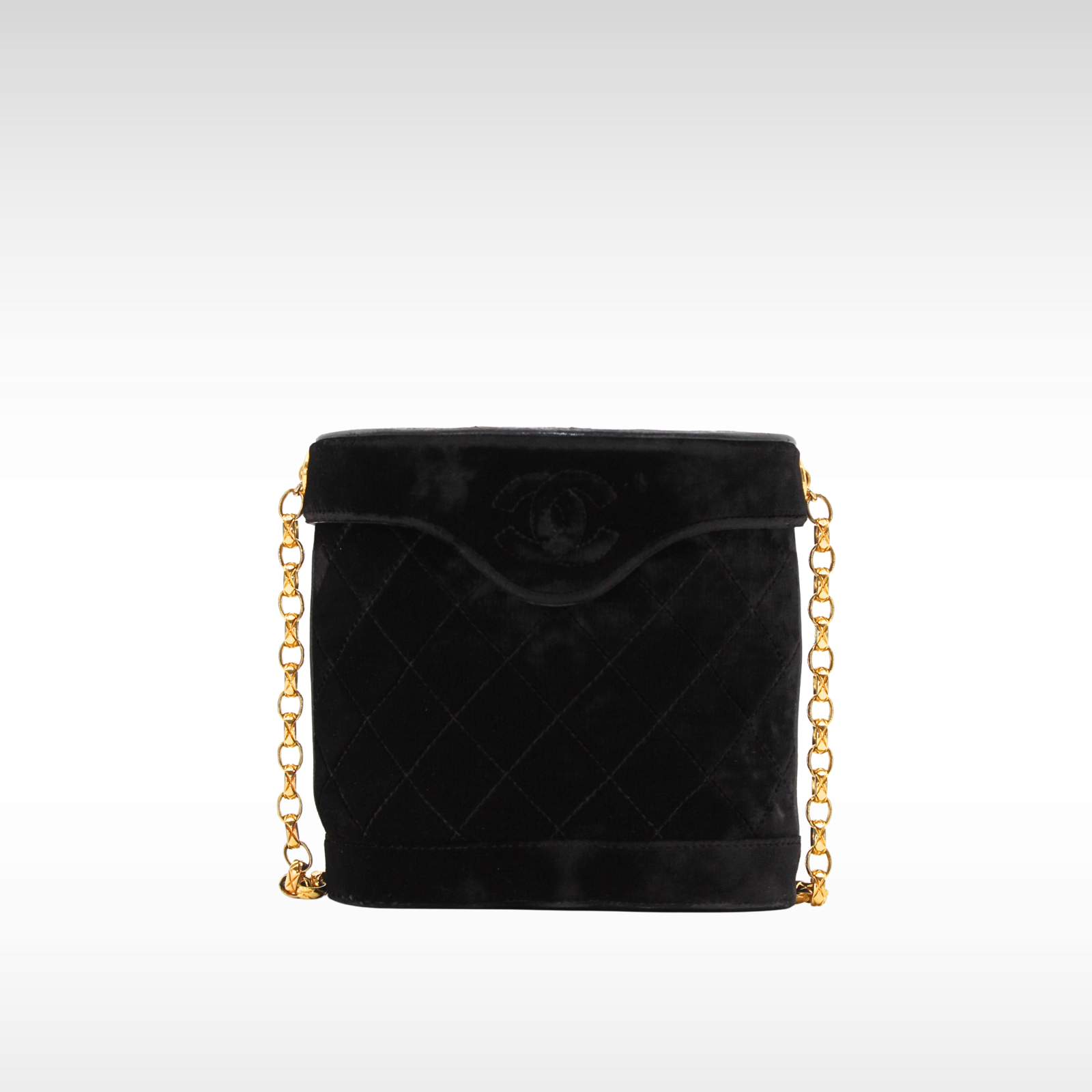 Velour Black Crossbody Bag