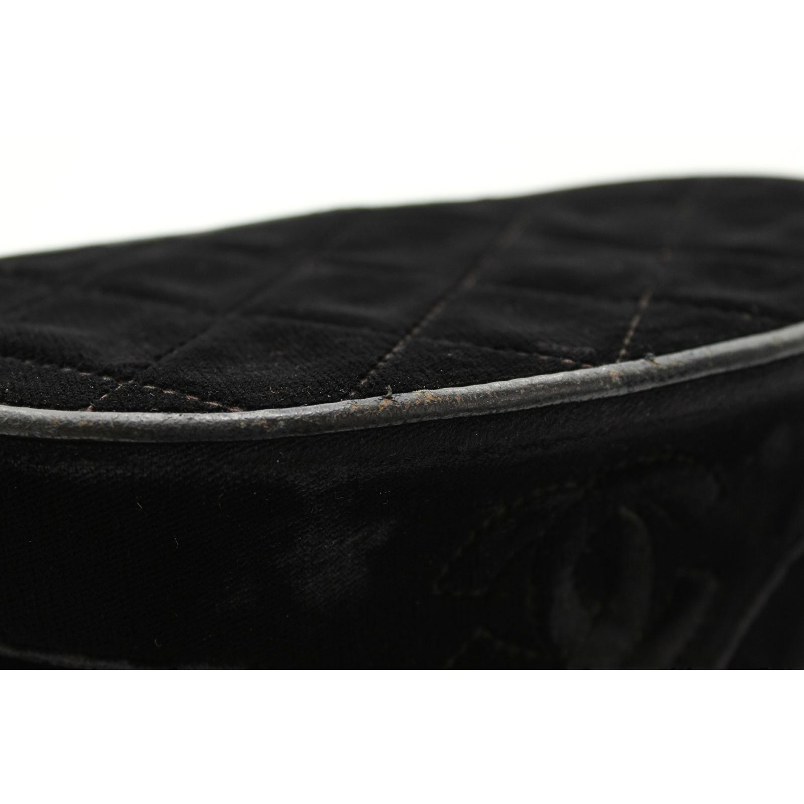 Velour Black Crossbody Bag