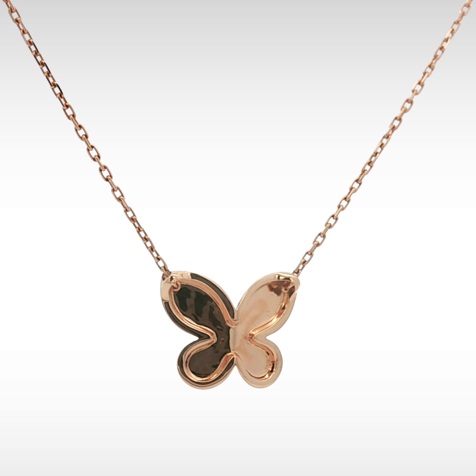 Butterfly 1P Diamond Necklace Rose Gold