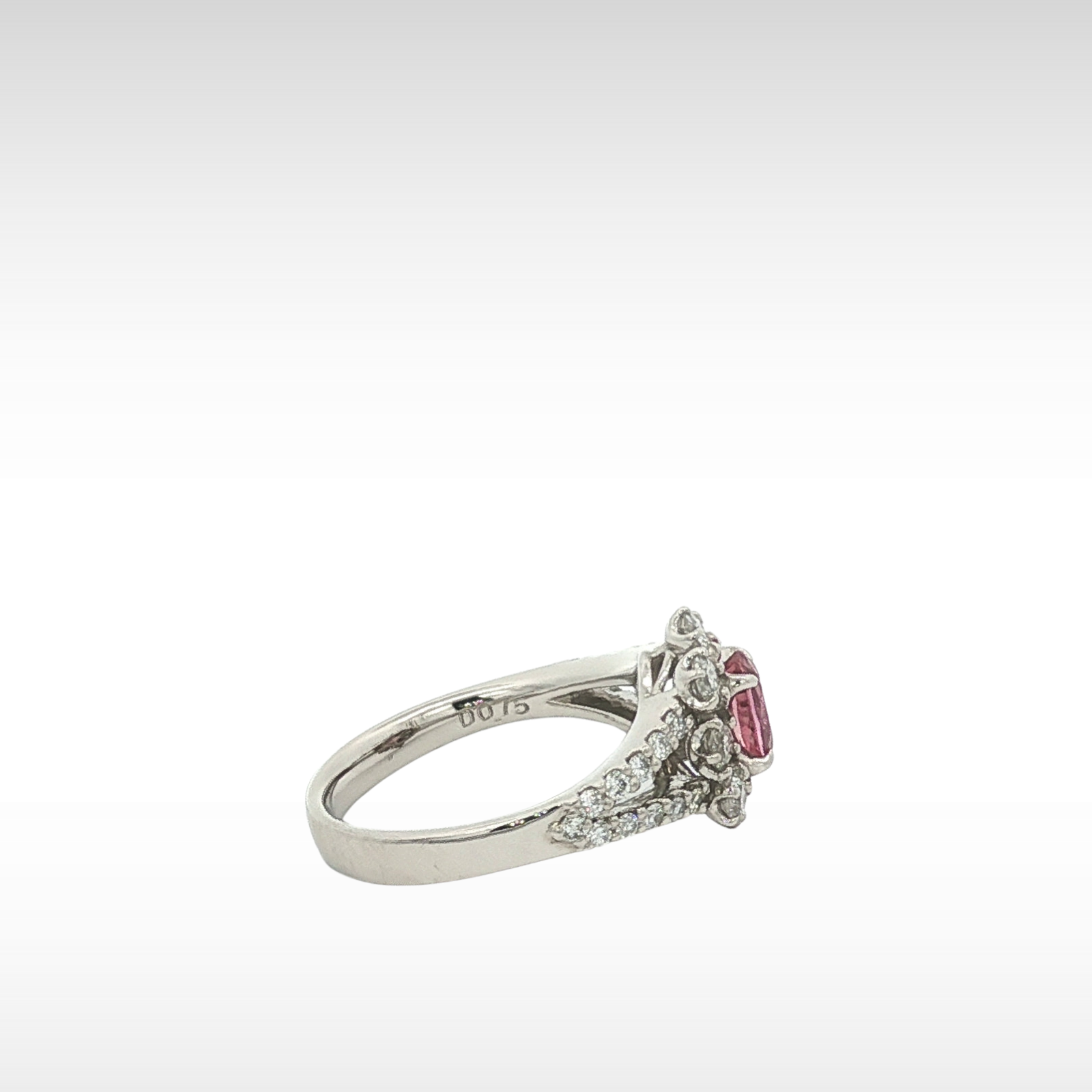 Pink Sapphire Diamond PT900 Ring 6