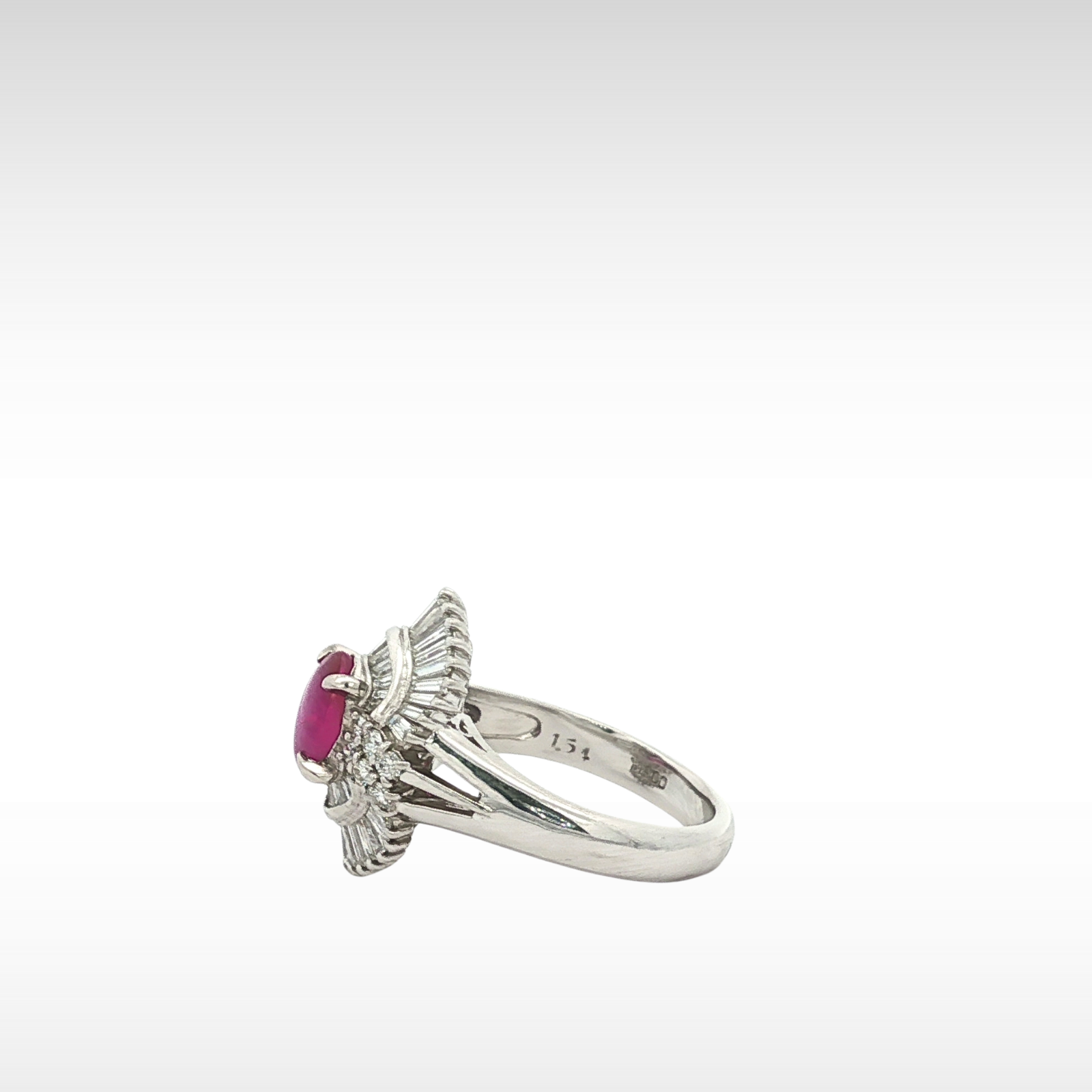Star Sapphire Diamond PT900 Ring 5.5