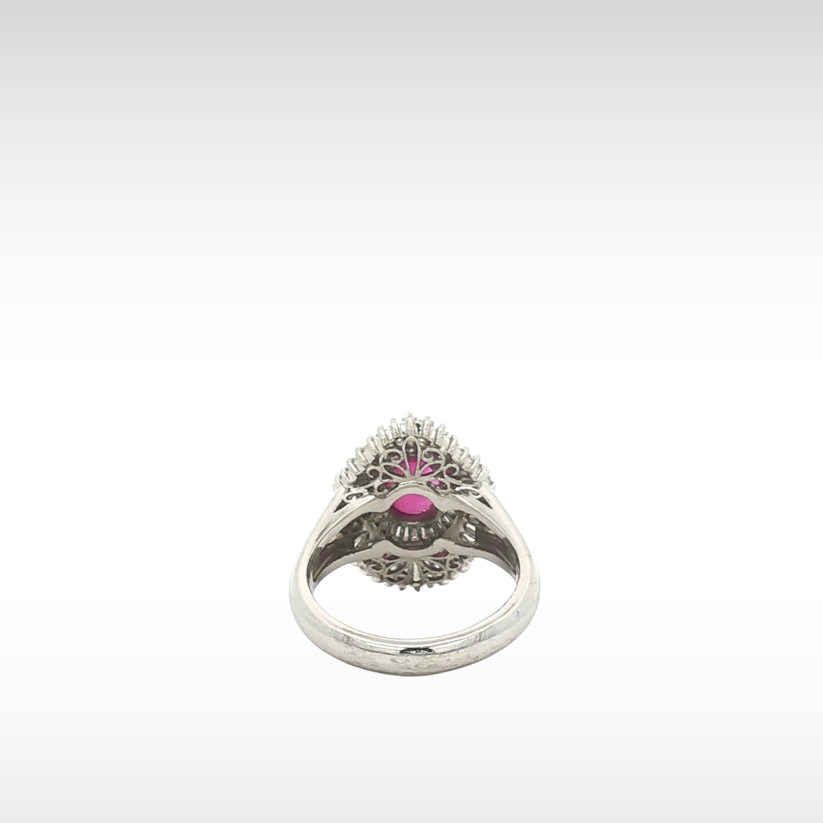 Star Sapphire Diamond PT900 Ring 5.5