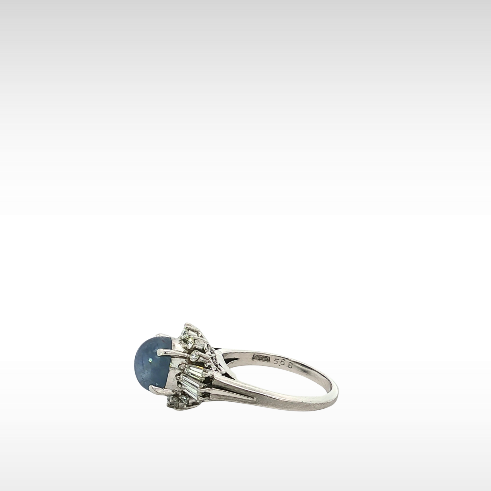 Star Sapphire Diamond Platinum Ring 7