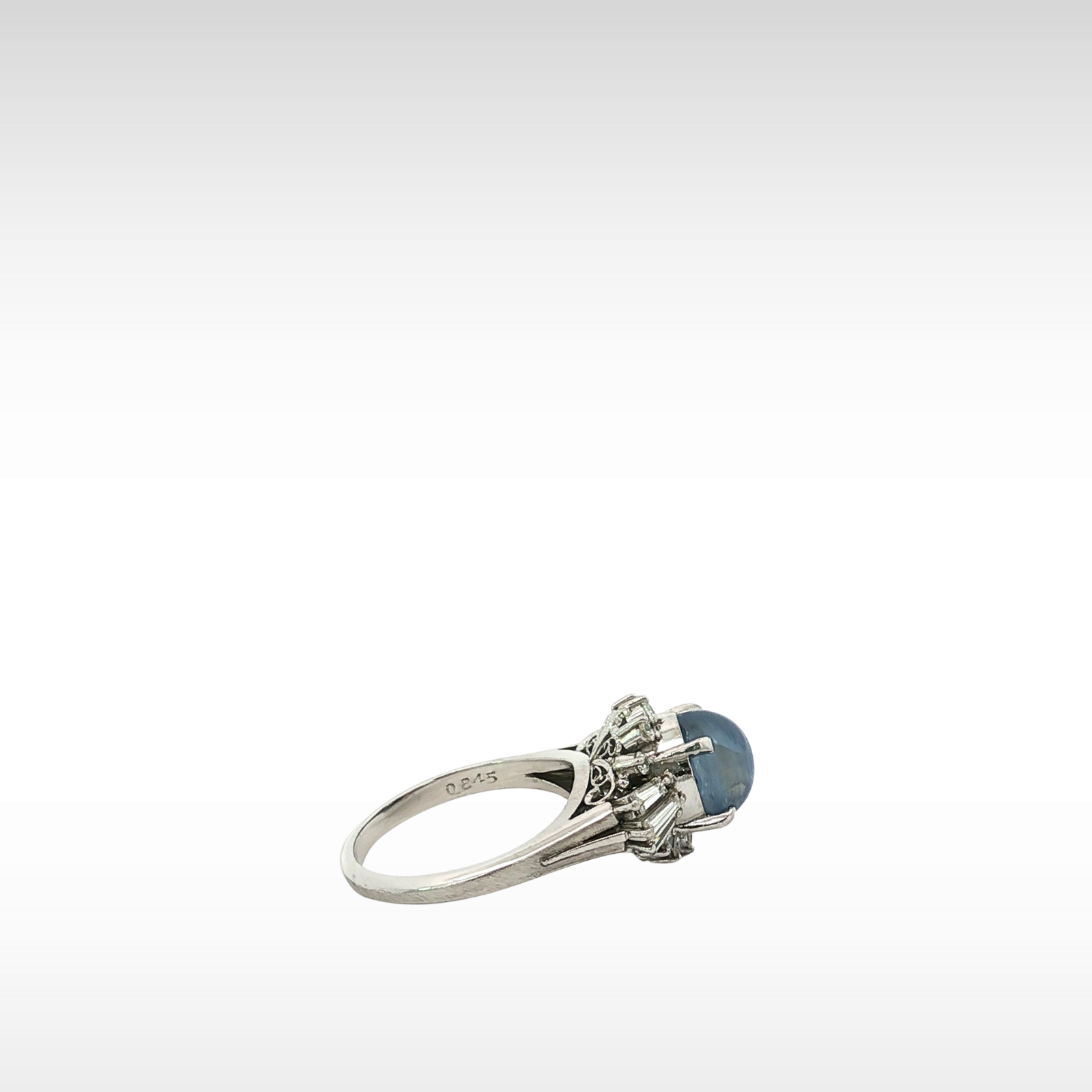 Star Sapphire Diamond Platinum Ring 7