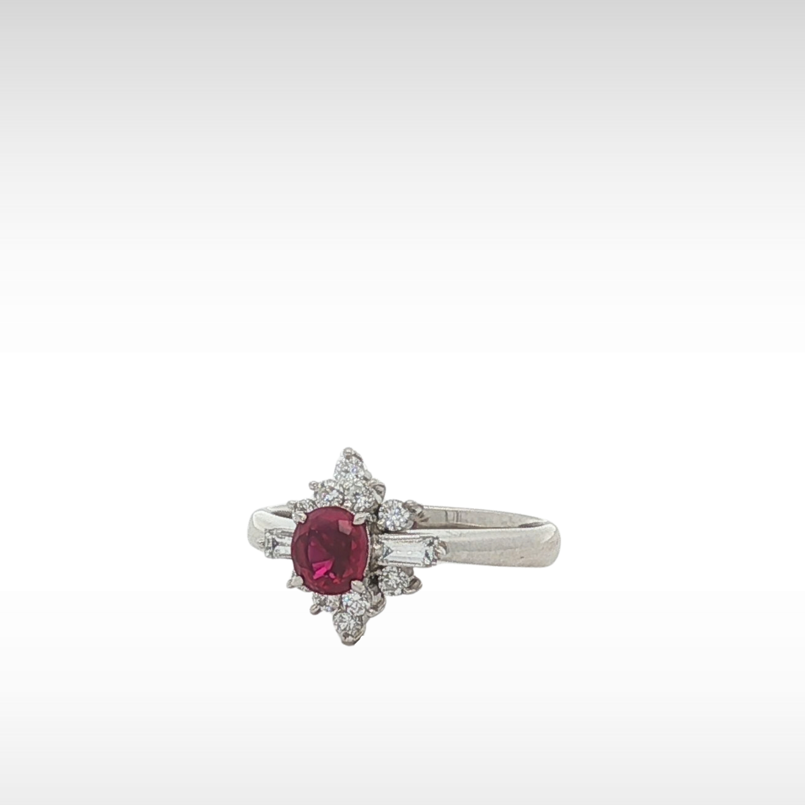 Ruby Diamond PT Ring 4.5