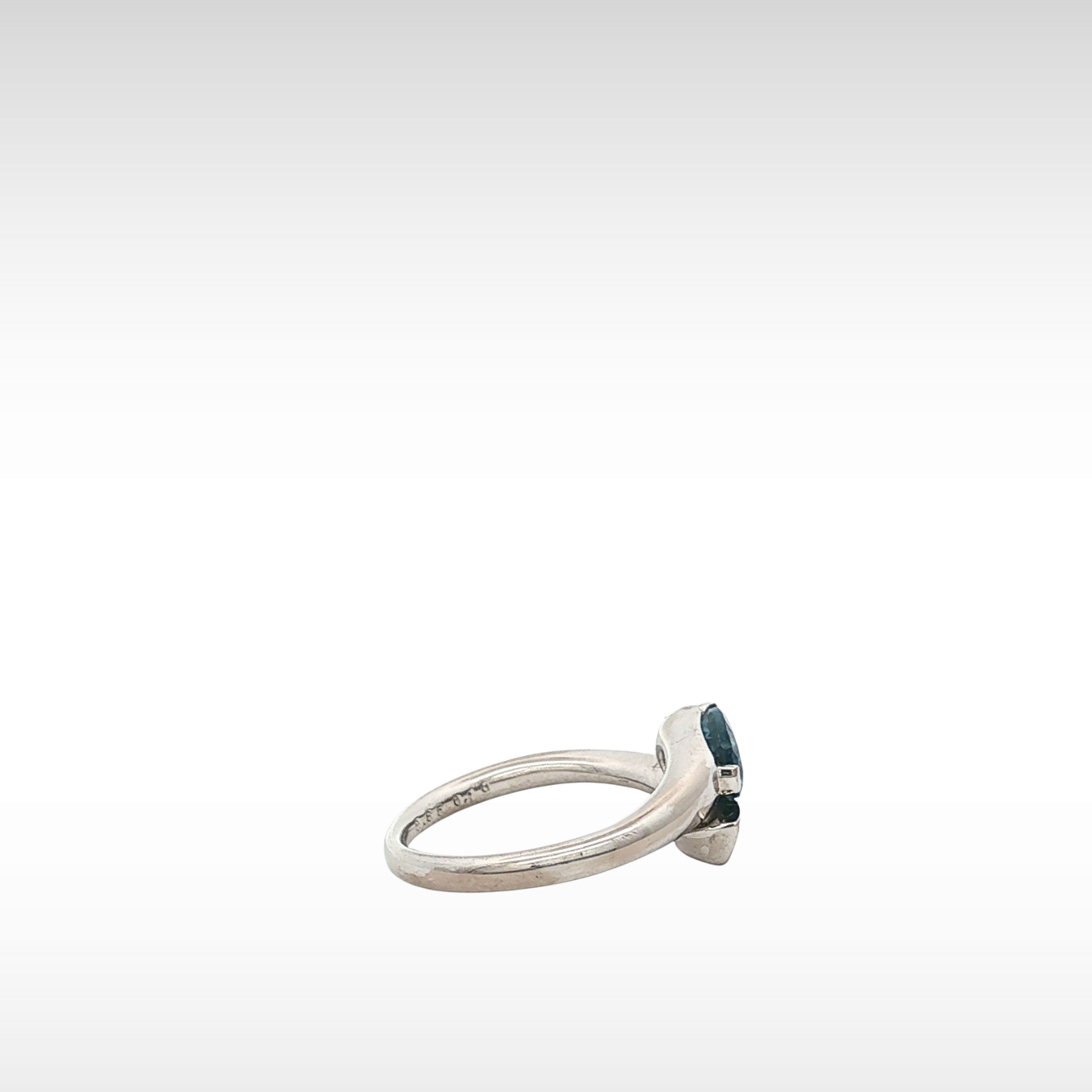 Aquamarine Diamond White Gold Ring 6