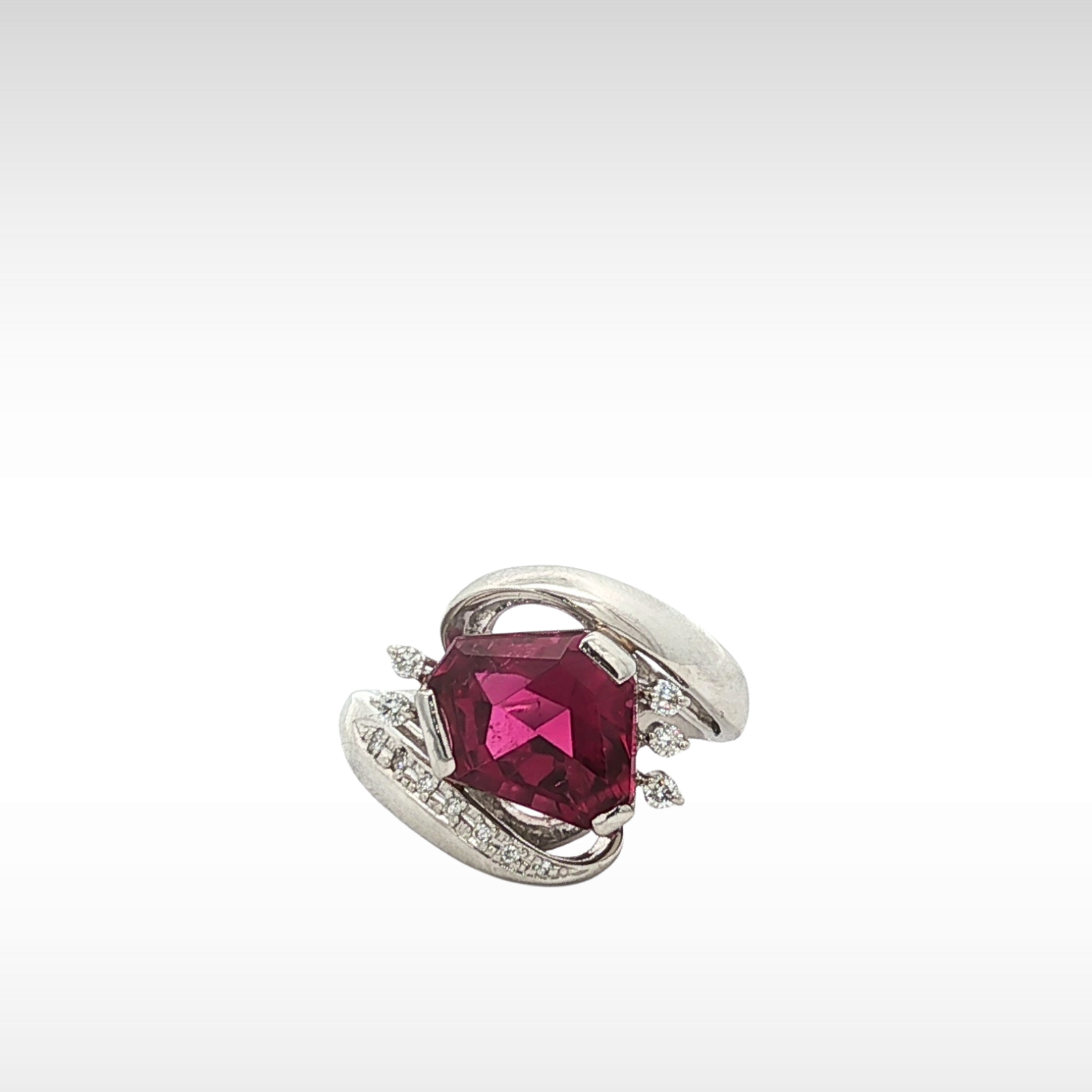 Rubellite Tourmaline PT900 Ring 6