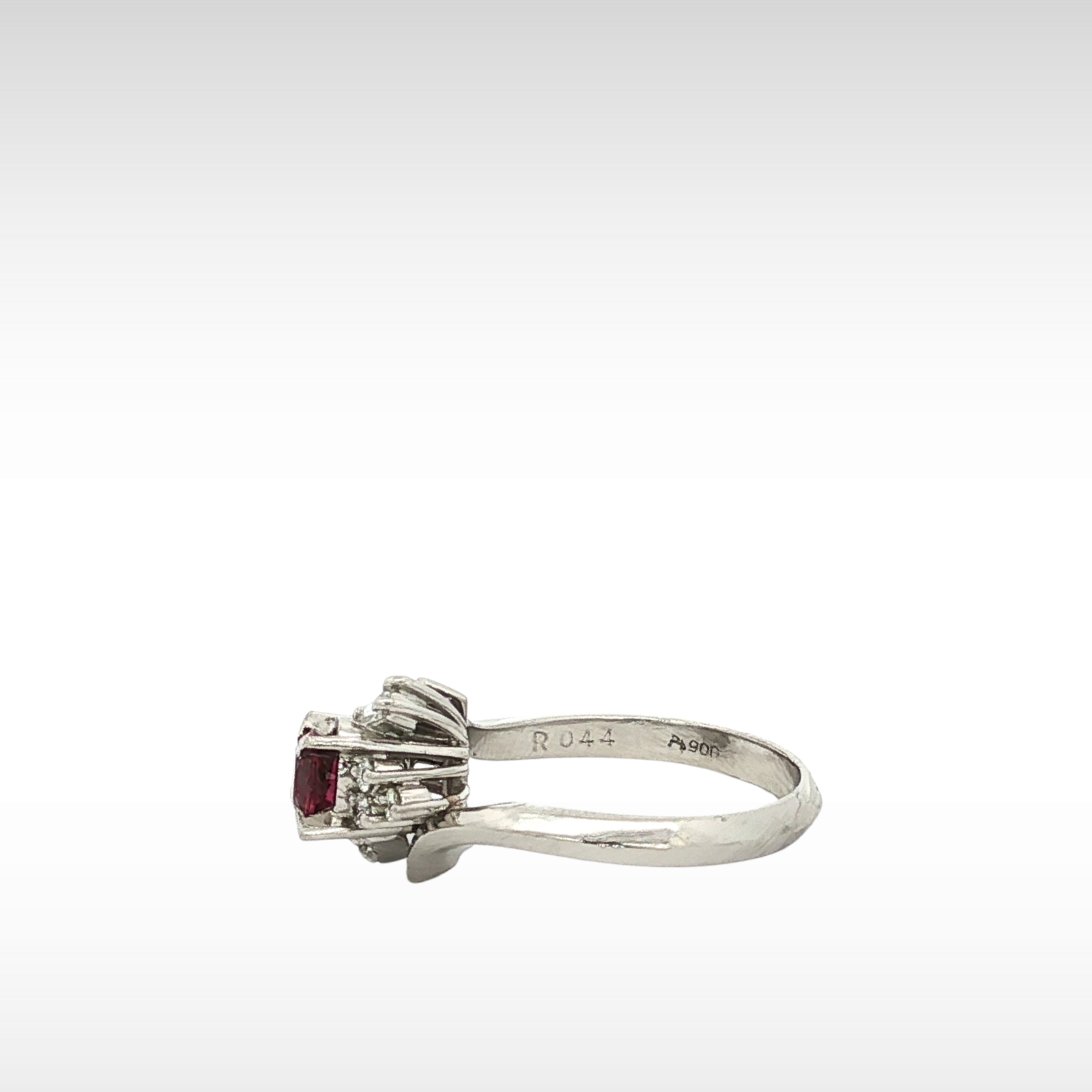 Ruby Diamond PT900 Ring 5.75