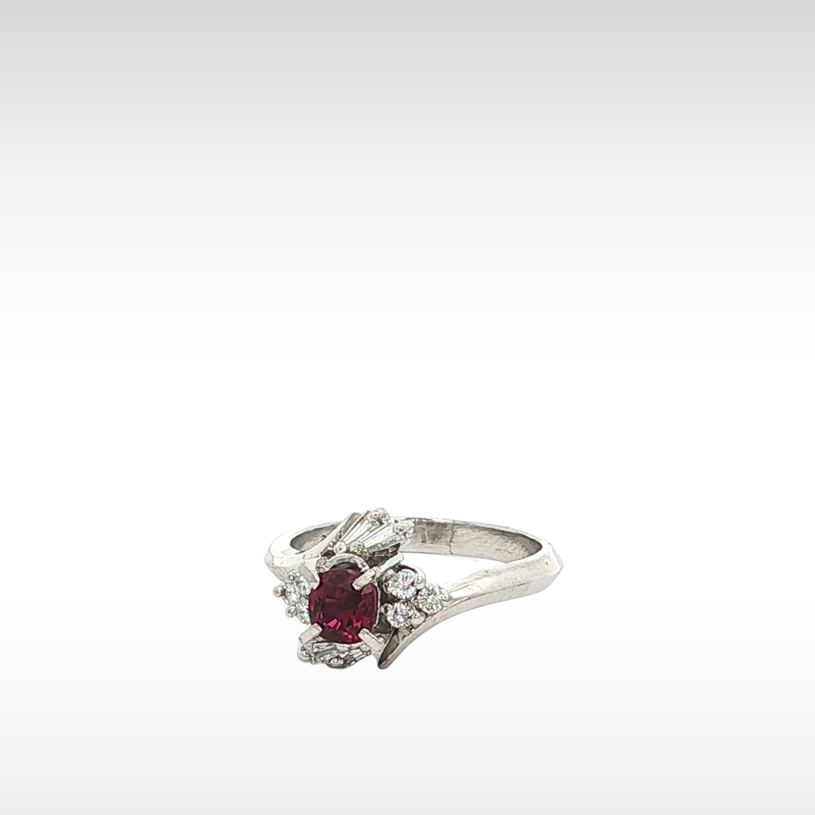 Ruby Diamond PT900 Ring 5.75