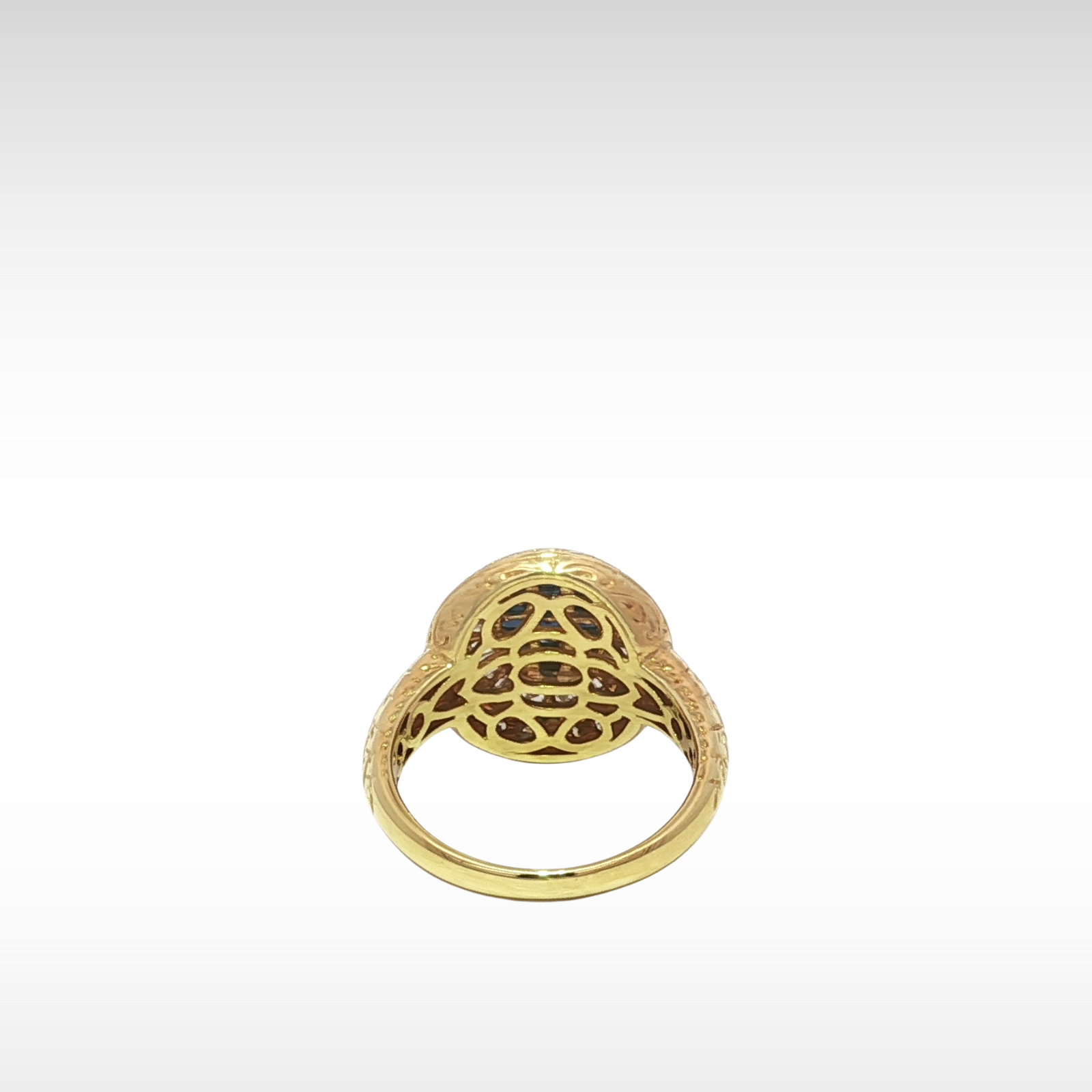 Sapphire Diamond Yellow Gold Ring 7.25