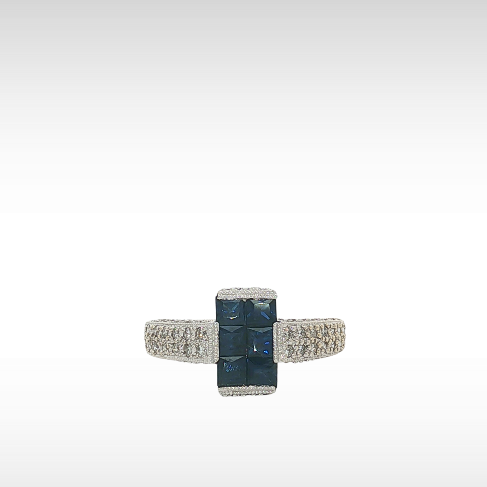 Sapphire Diamond White Gold Ring 6