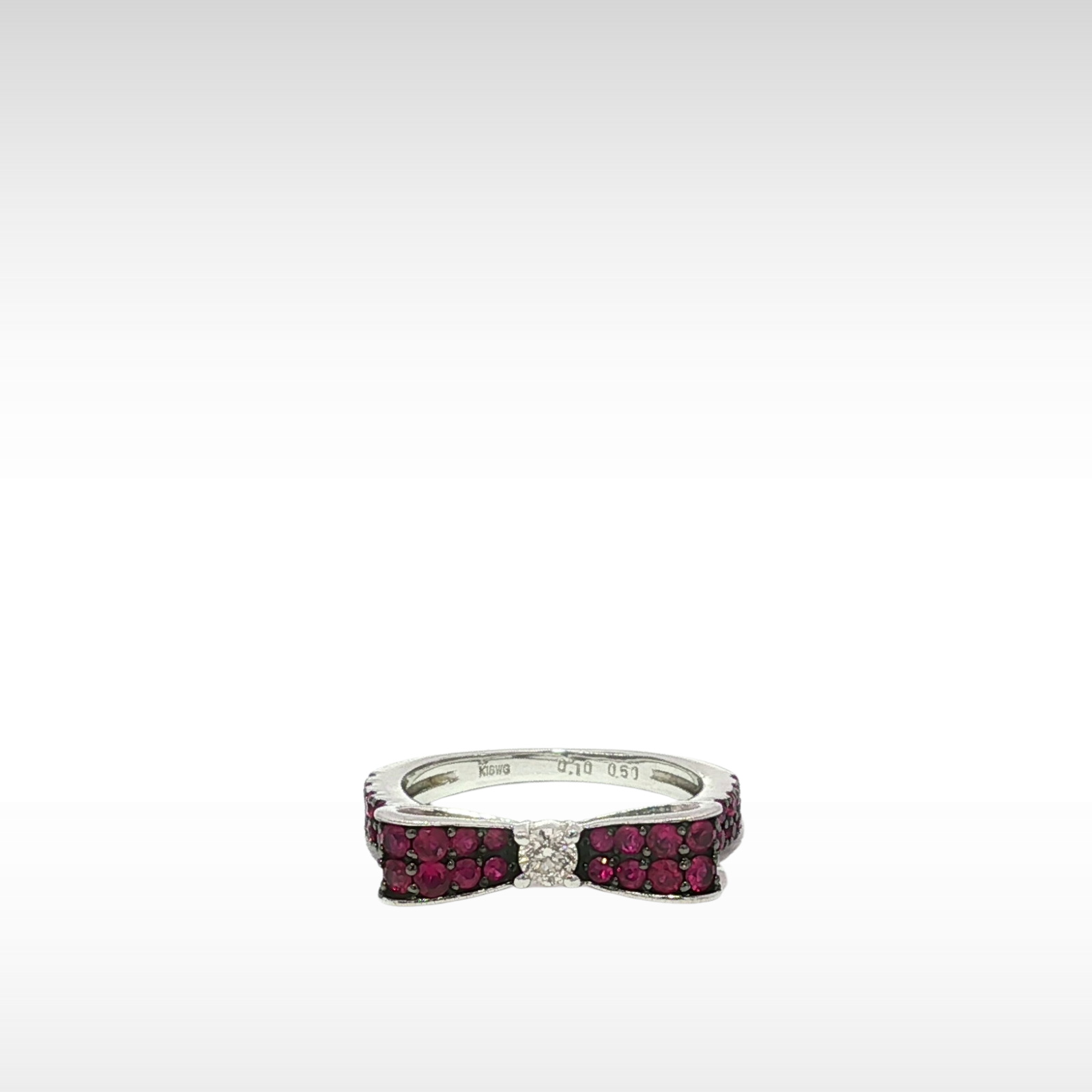 Ruby Diamond White Gold Ring 4.5