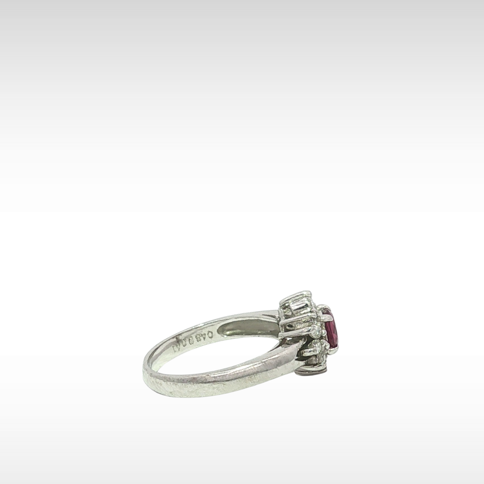 Ruby Diamond Platinum Ring 6