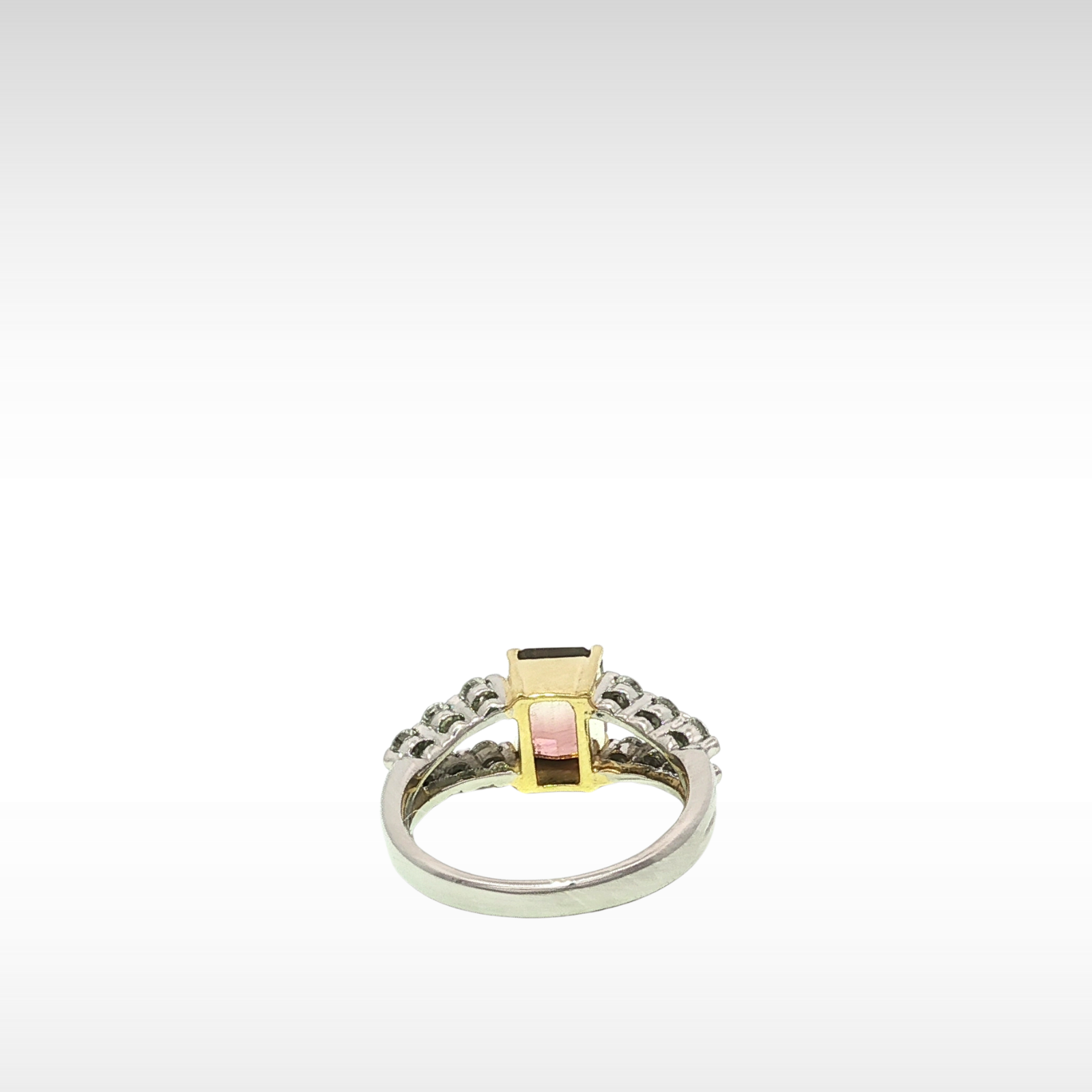 Tourmaline Diamond Platinum/Yellow Gold Ring 6