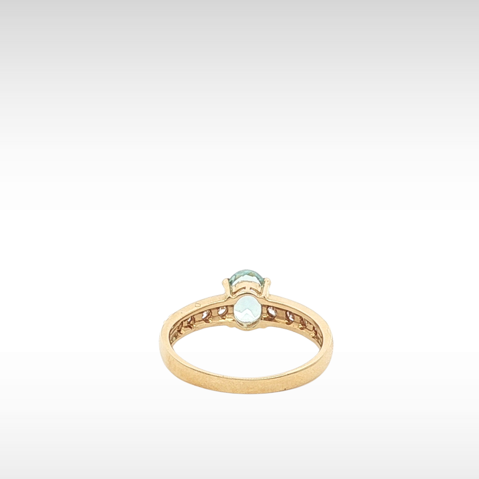 Aquamarine Diamond Ring Yellow Gold 5.75