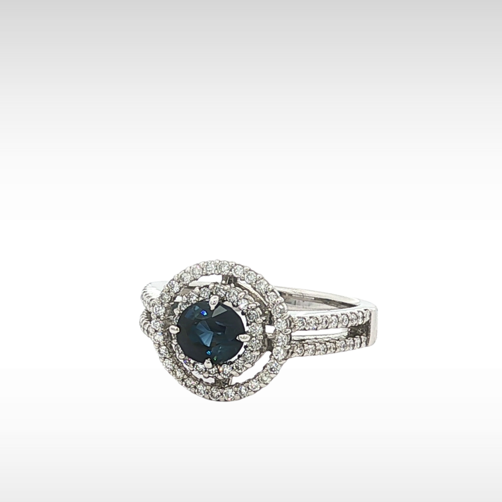 Saphire Diamond PT Ring 5.75