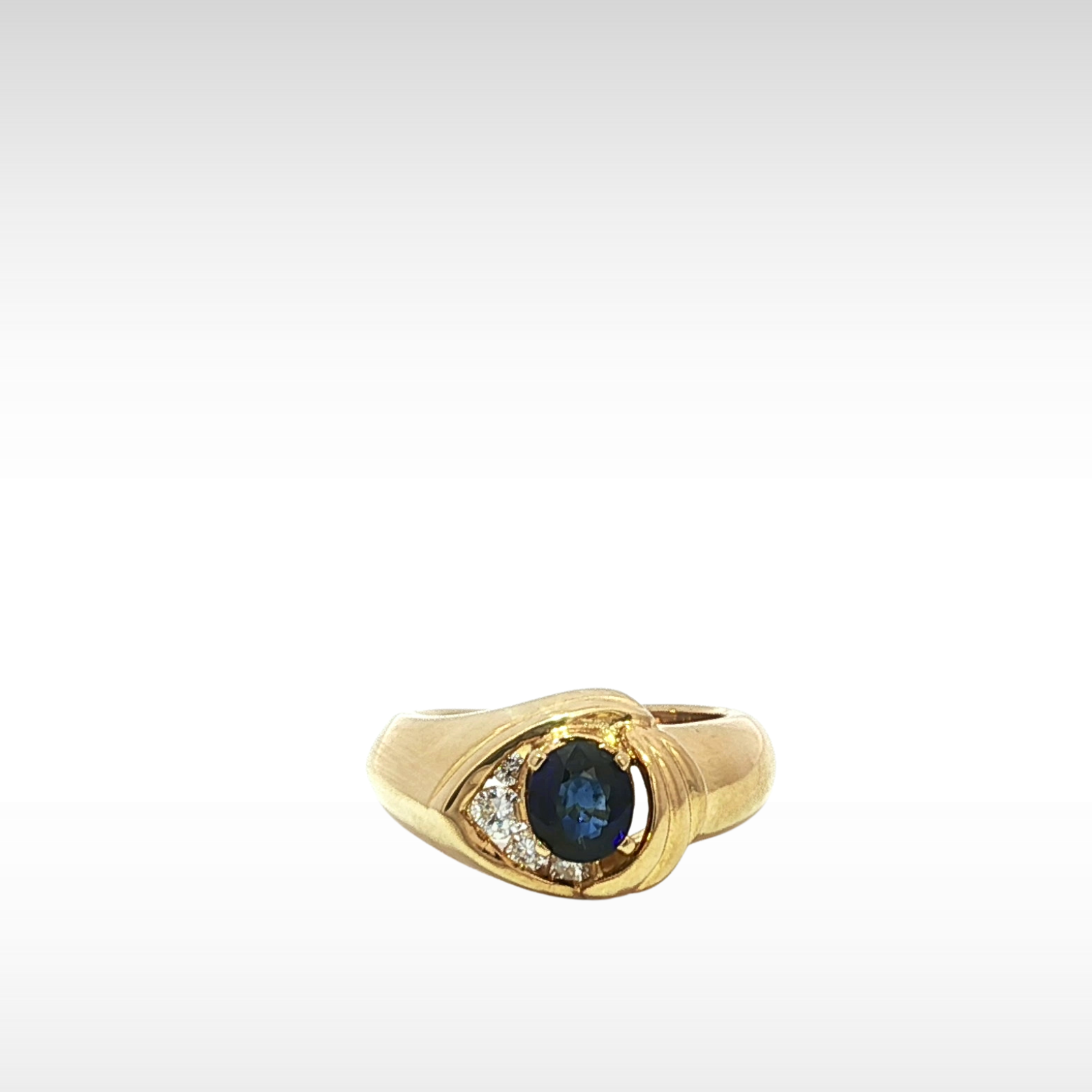 Sapphire Diamond Yellow Gold Ring 5
