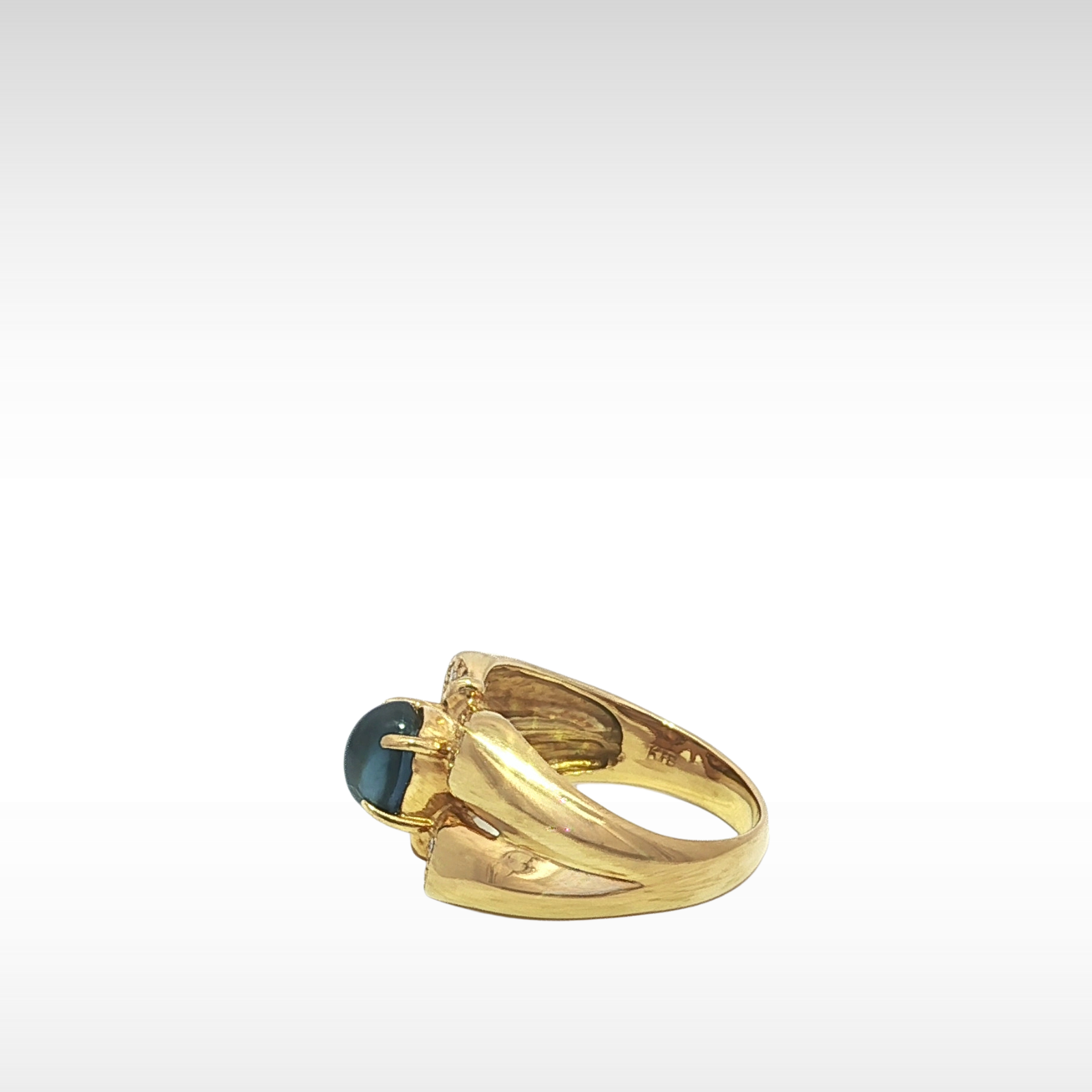 Sapphire Diamond Yellow Gold Ring 5.75