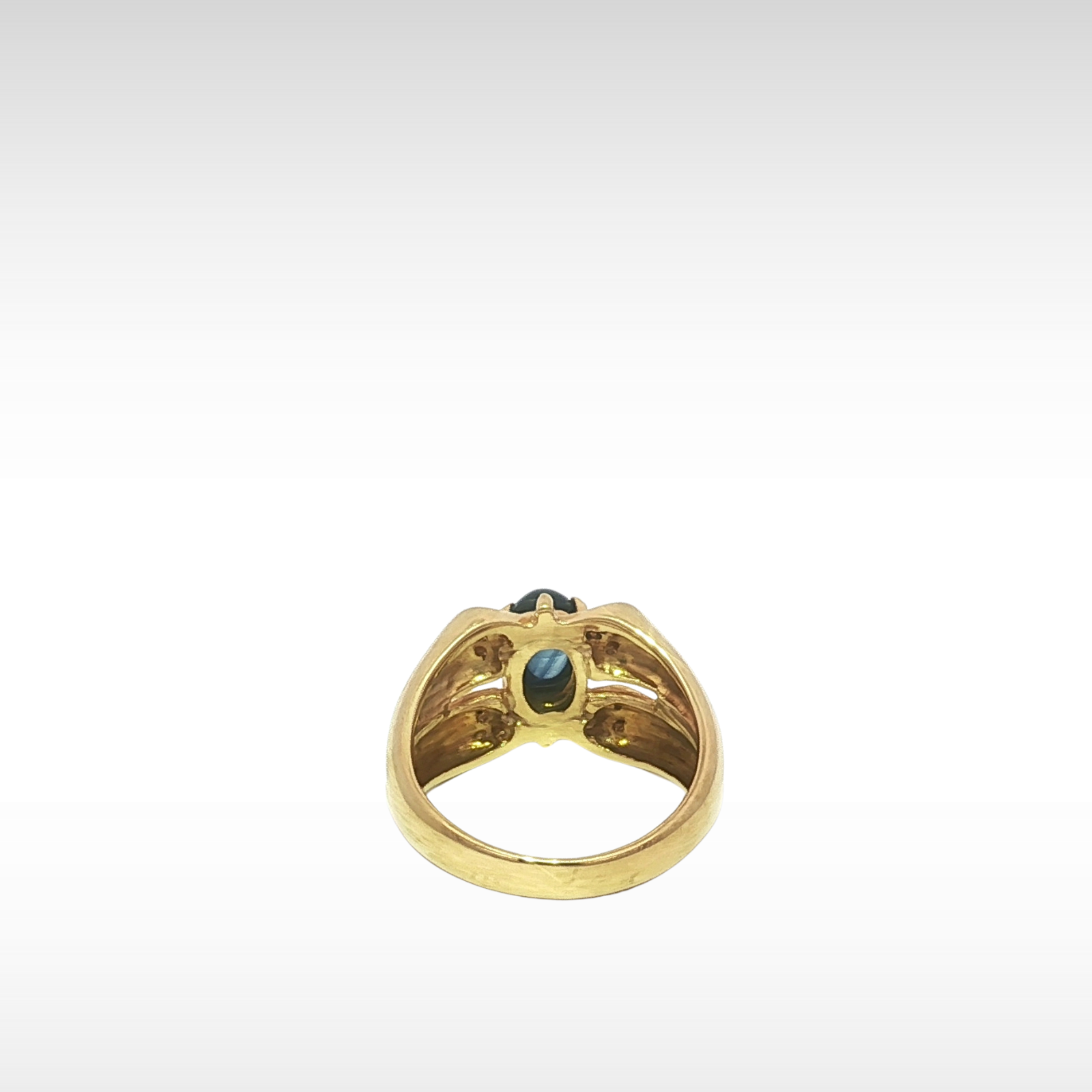 Sapphire Diamond Yellow Gold Ring 5.75
