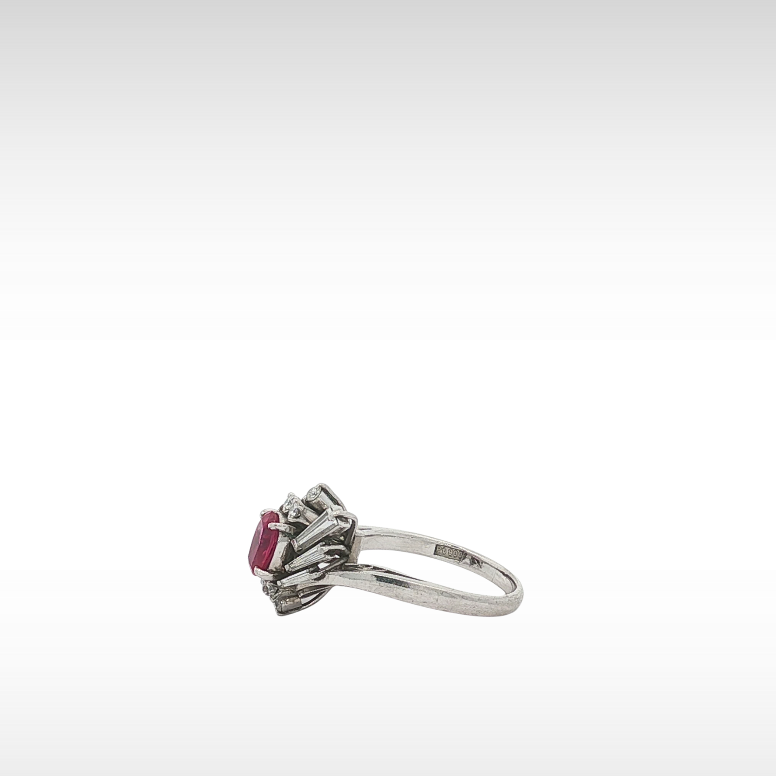 Ruby Diamond PT Ring 5.75