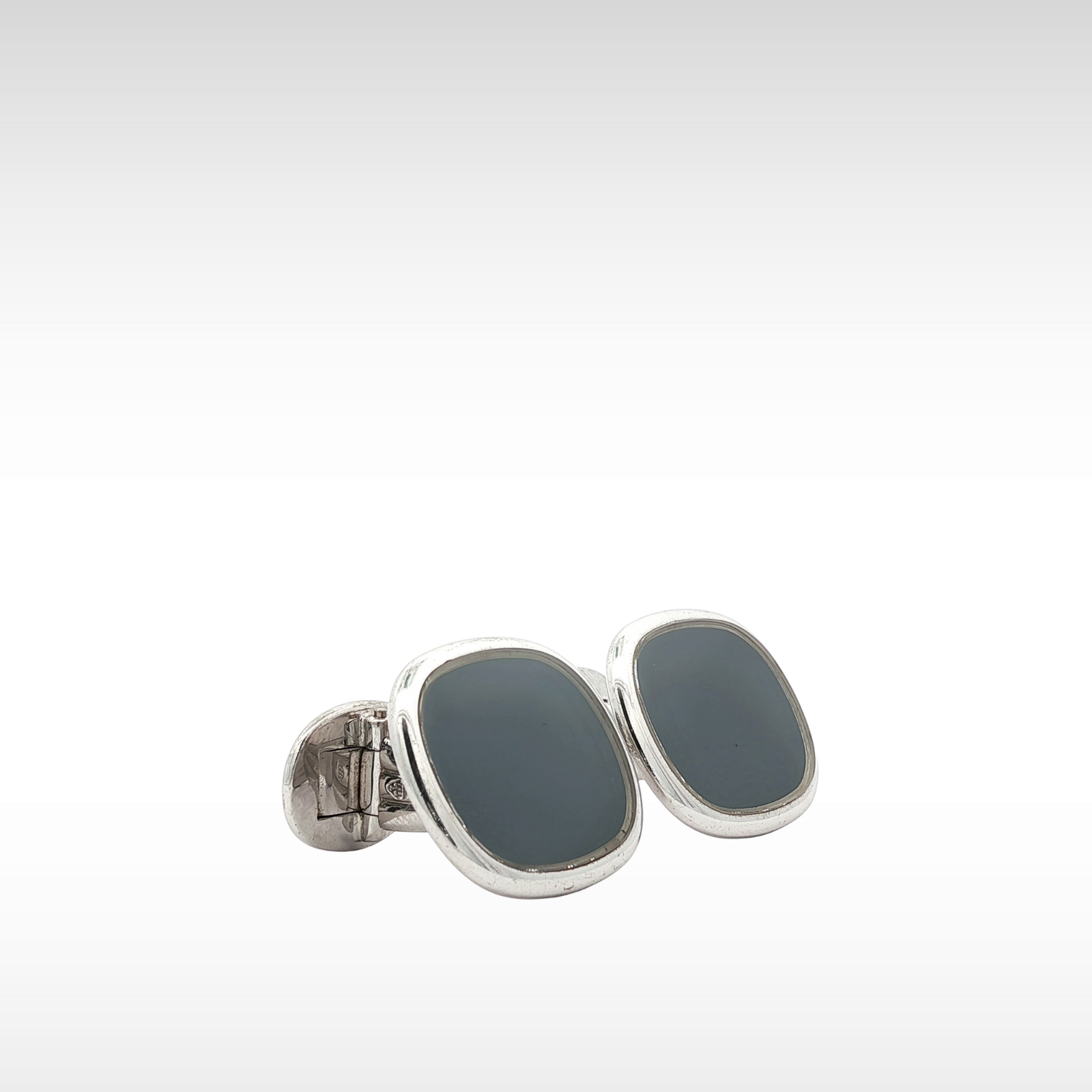 Ellipse Jumbo Cufflinks White Gold