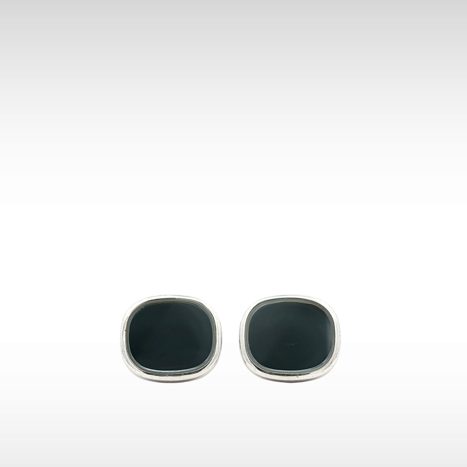 Ellipse Cufflinks & Tie Bar White Gold
