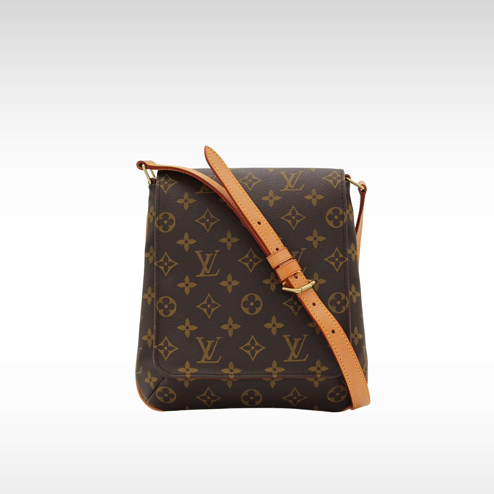 Musette Salsa Monogram Coated Canvas Marron Shoulder Bag