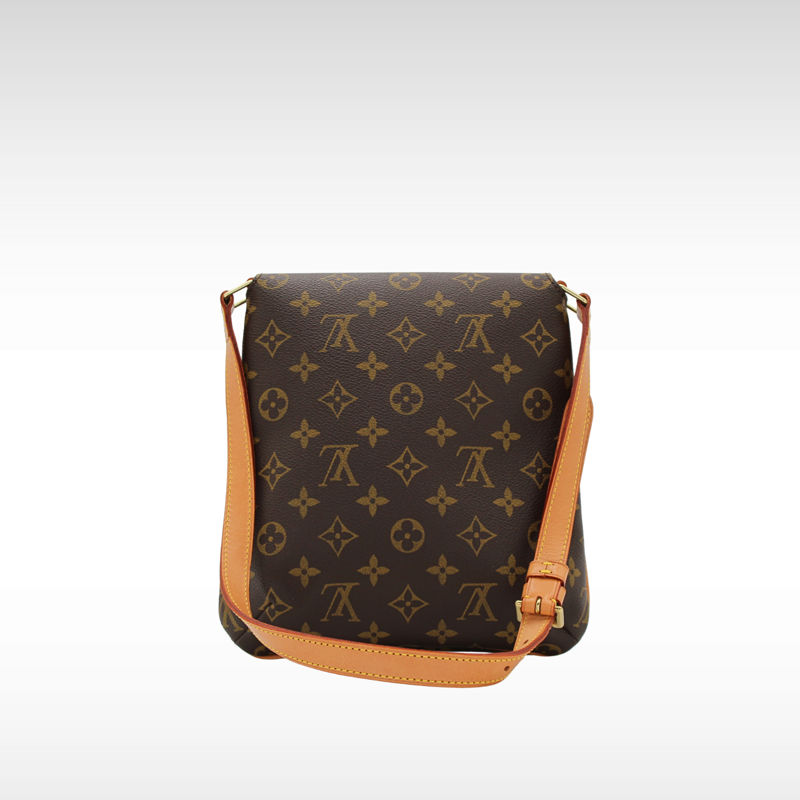 Musette Salsa Monogram Coated Canvas Marron Shoulder Bag