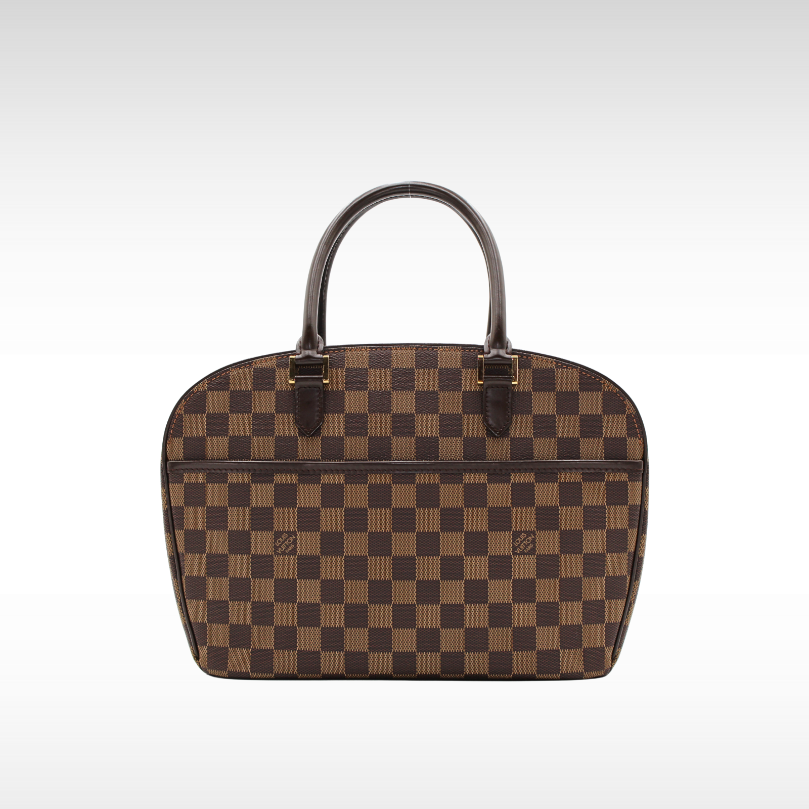 Saria Horizontal Damier Coated Canvas Ebene Hand Bag