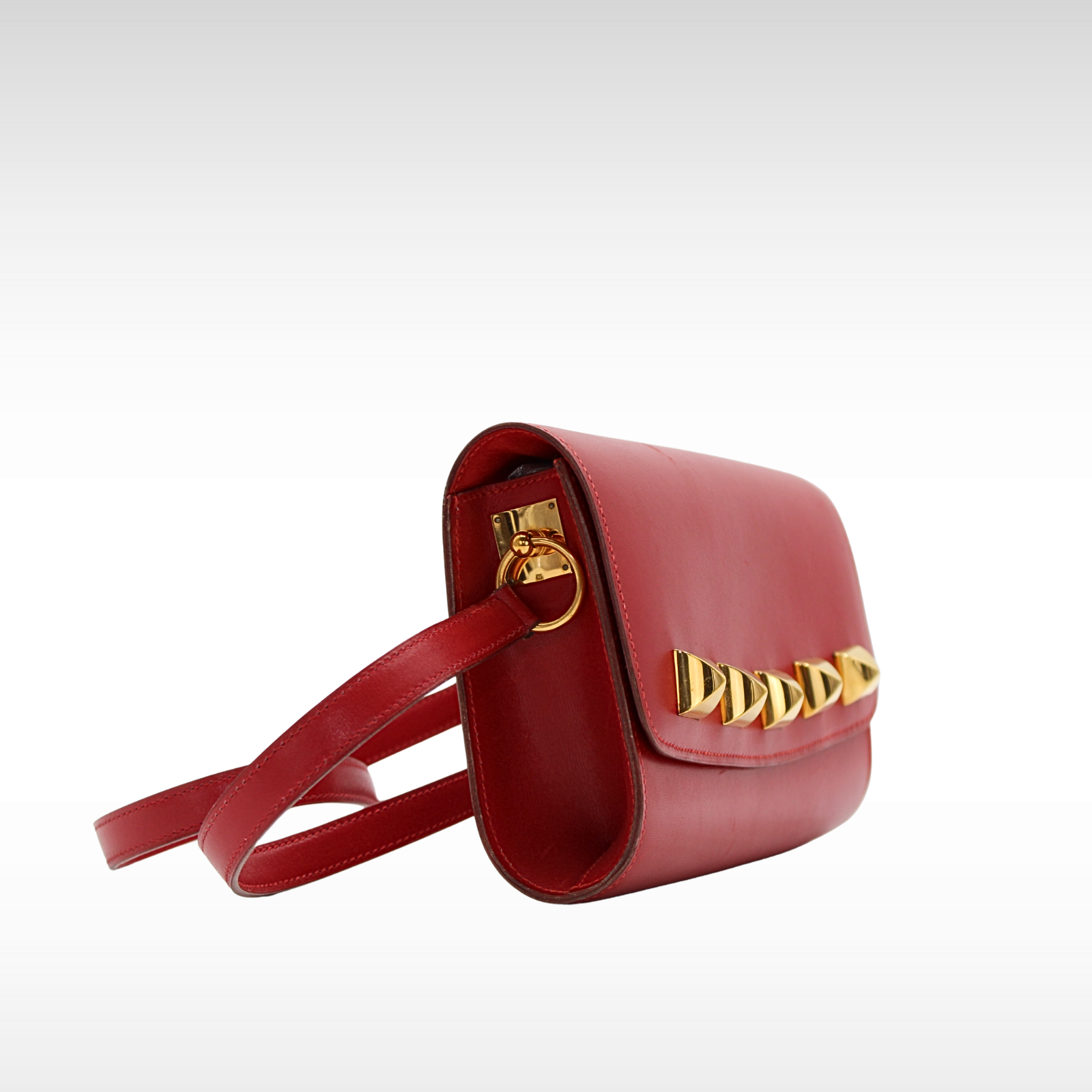 Doggy Medor Box Calf Rouge Vif Shoulder Bag