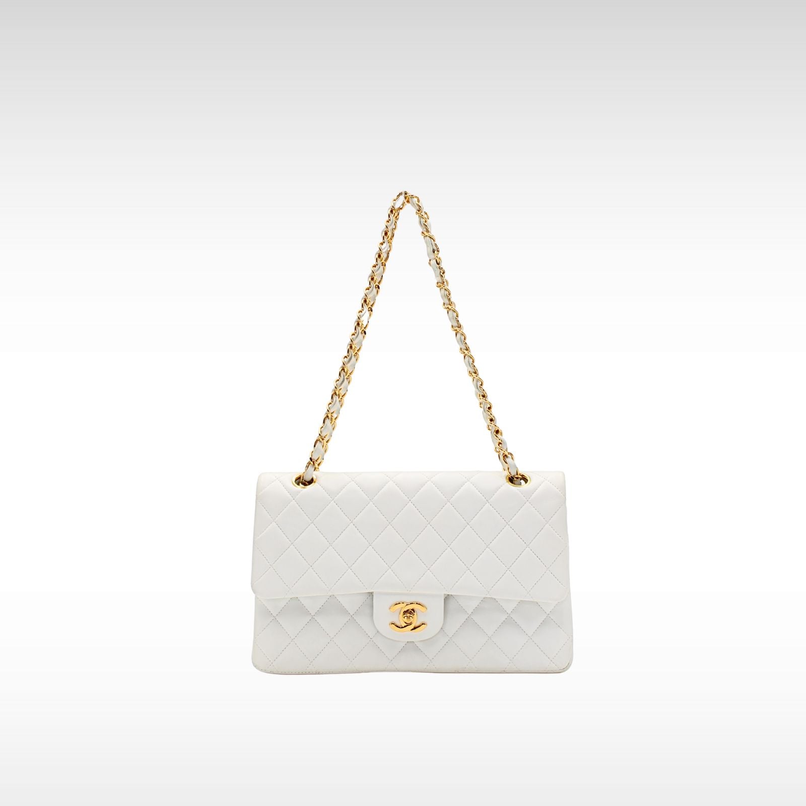 Classic Lamb White Shoulder Bag