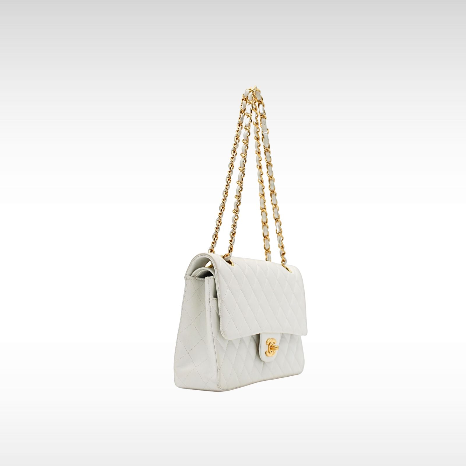 Classic Lamb White Shoulder Bag