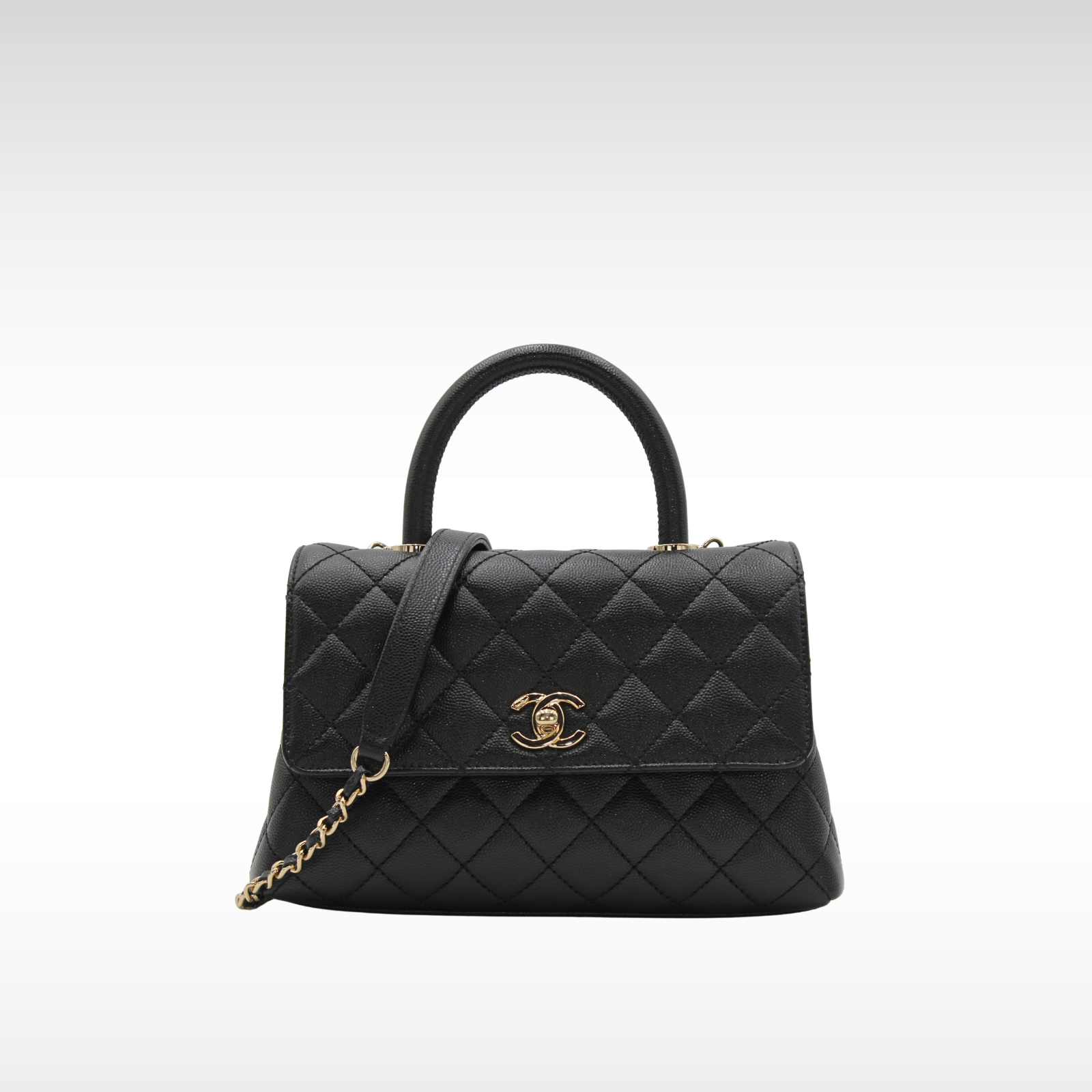 Coco Handle Caviar Black Handbag