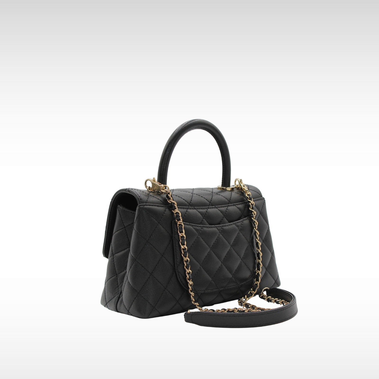 Coco Handle Caviar Black Handbag