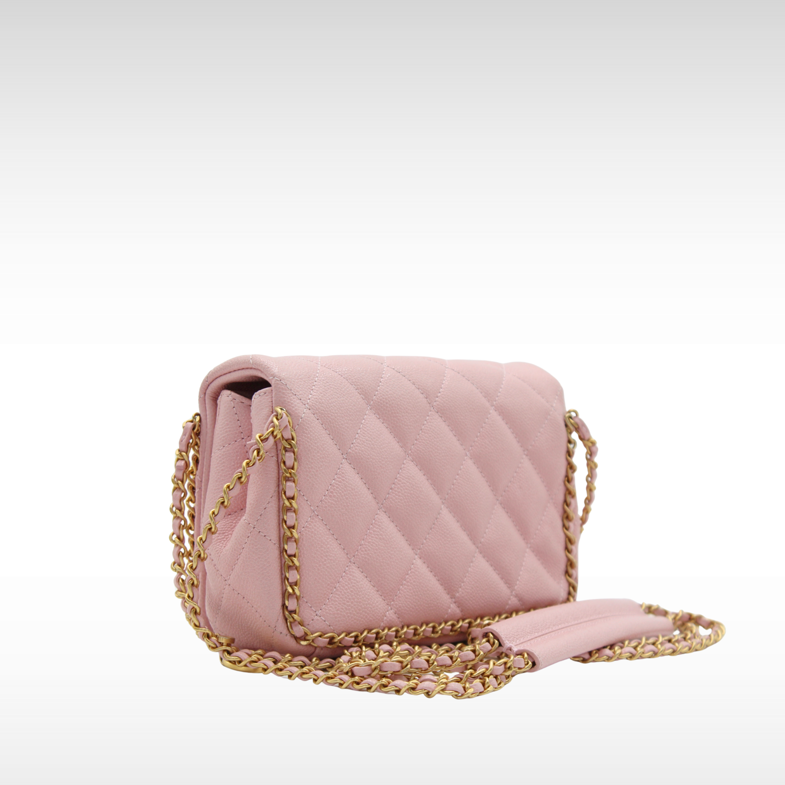 Never Ending Mini Caviar Pink Shoulder Bag