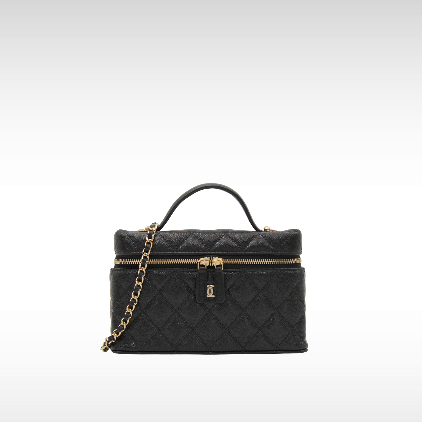 Vanity with Chain Caviar Matelasse Black Handbag