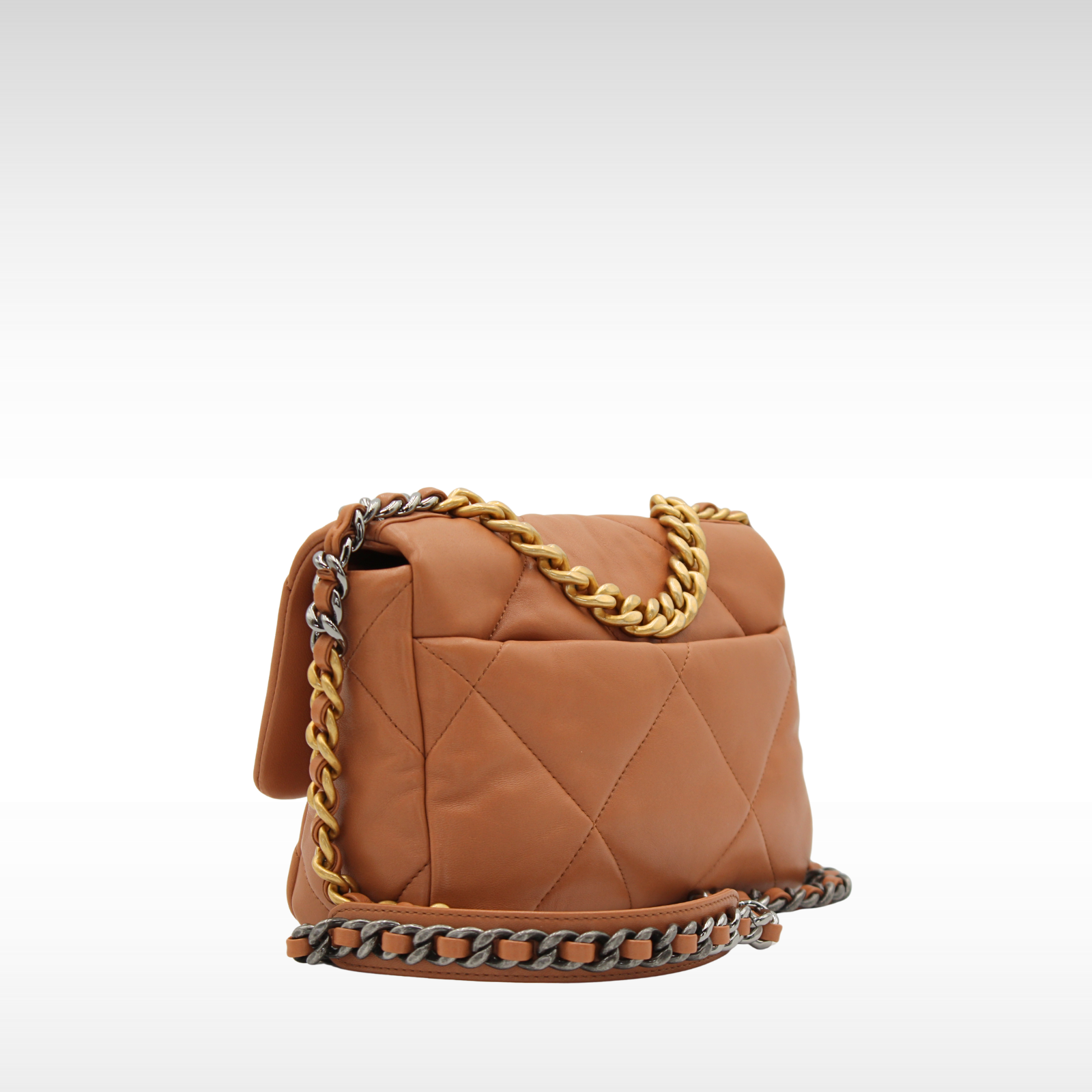 Chanel 19 Medium Lamb Brown Shoulder Bag