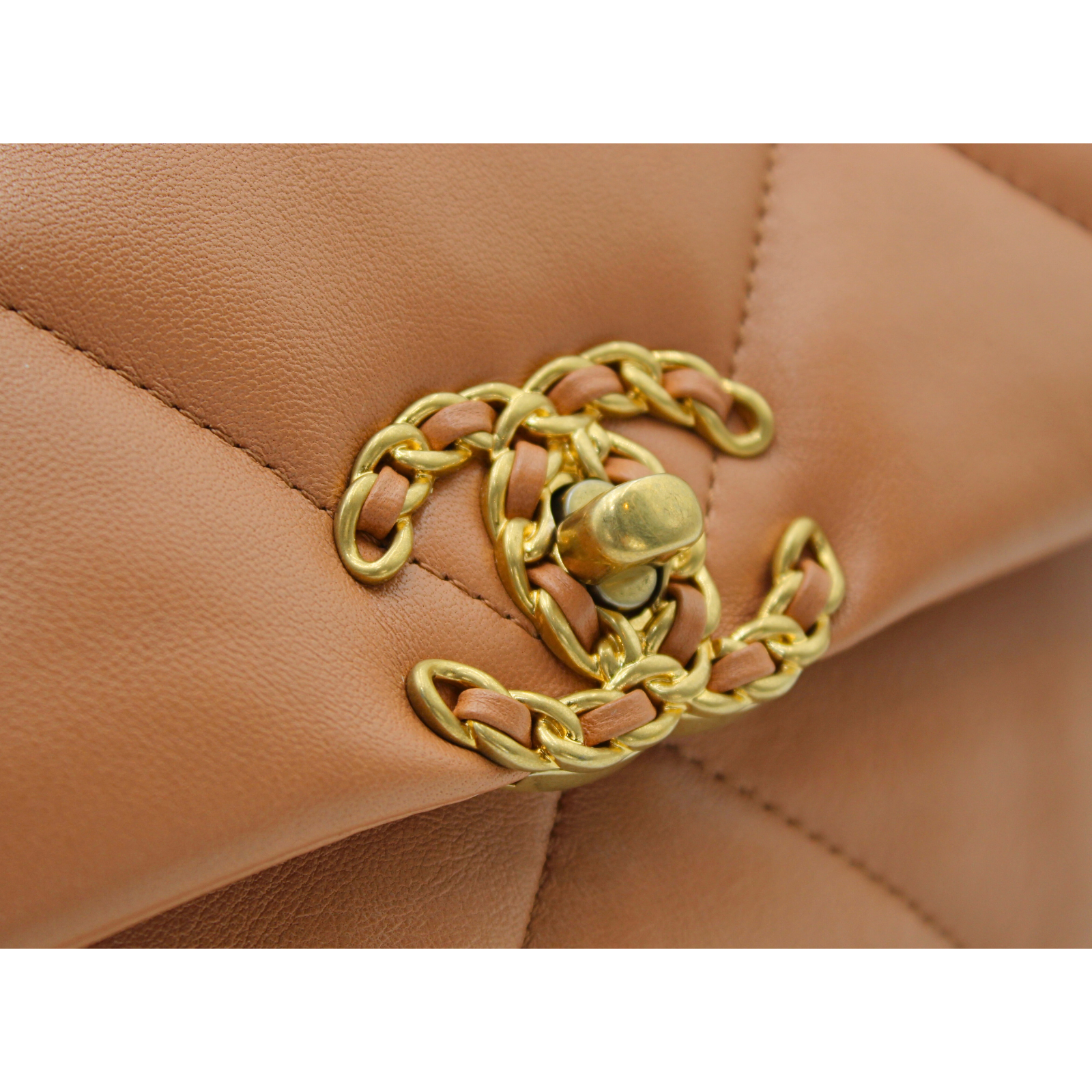 Chanel 19 Medium Lamb Brown Shoulder Bag