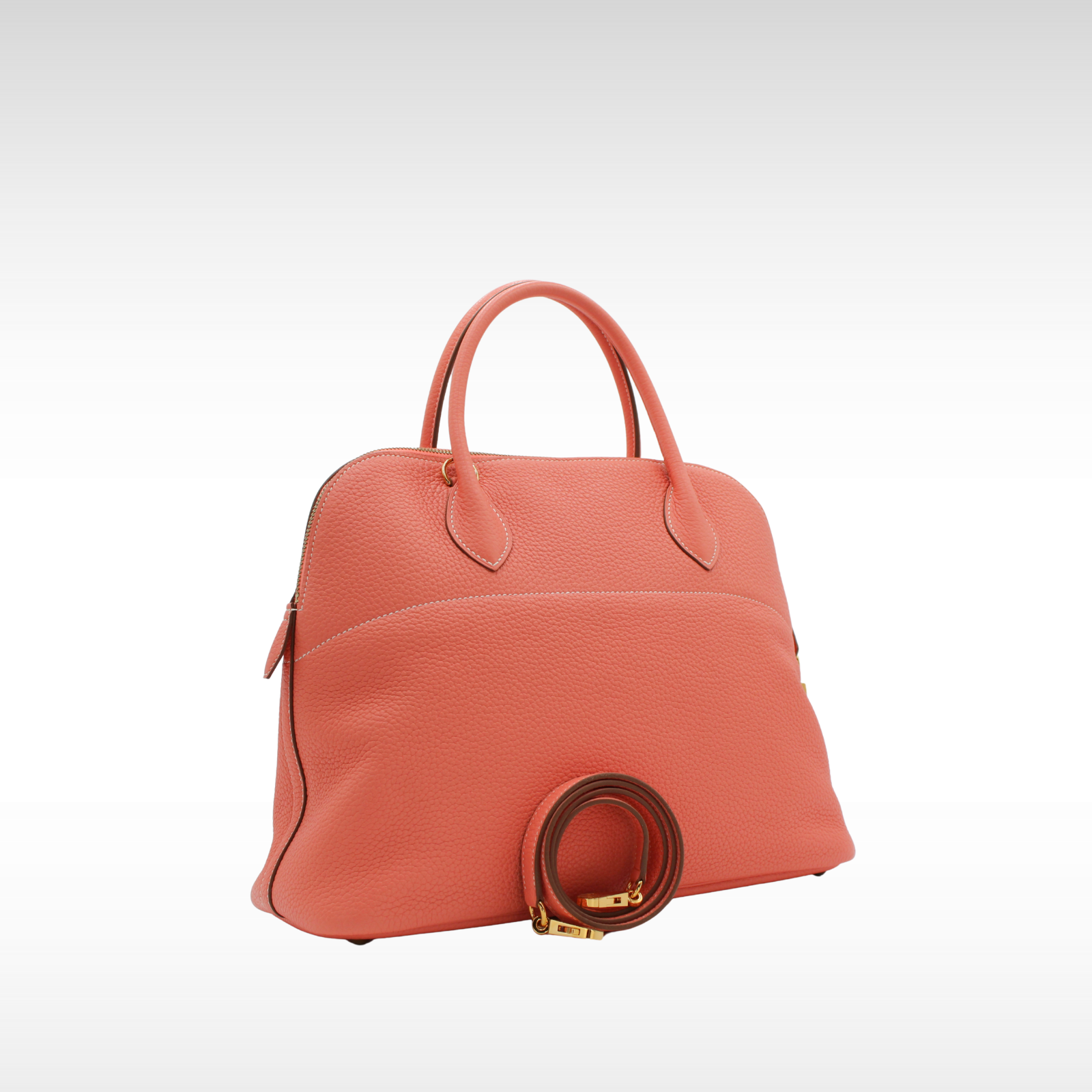 Bolide 35 Taurillon Clemence Crevette Handbag