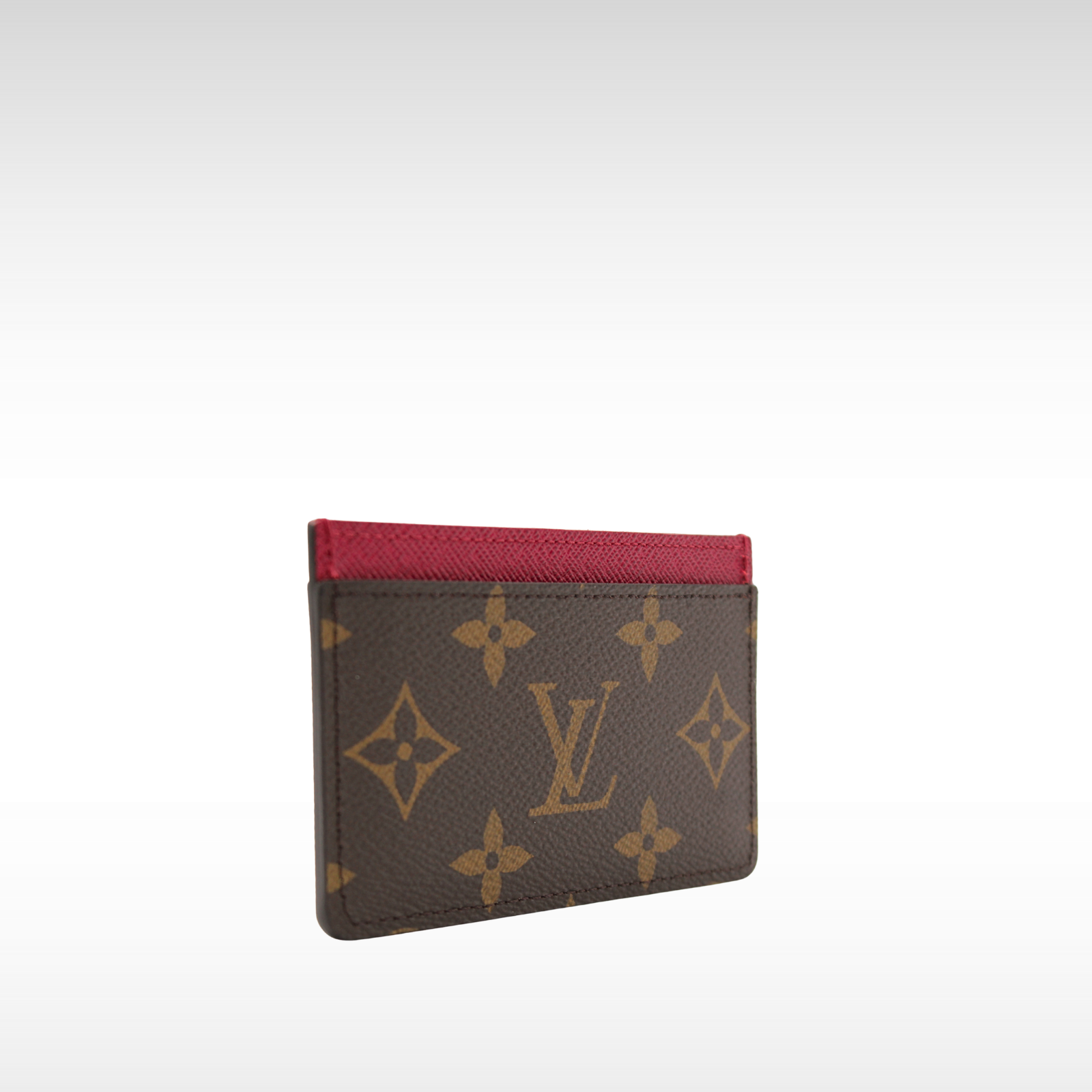 Card Holder Monogram Marron & Fuchsia Card Case