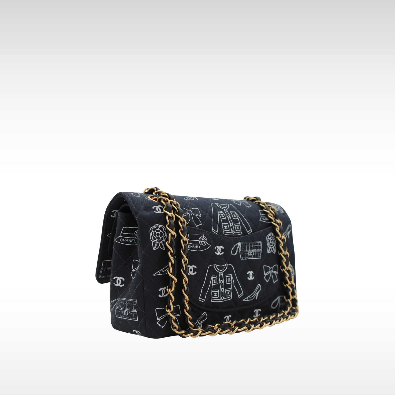Classic Medium Canvas Navy Shoulder Bag