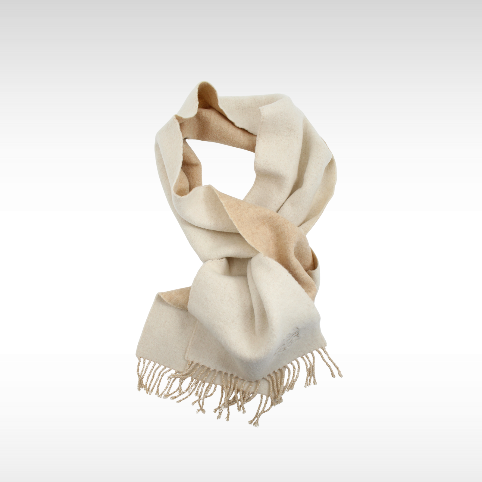 Wool White + Beige Scarf