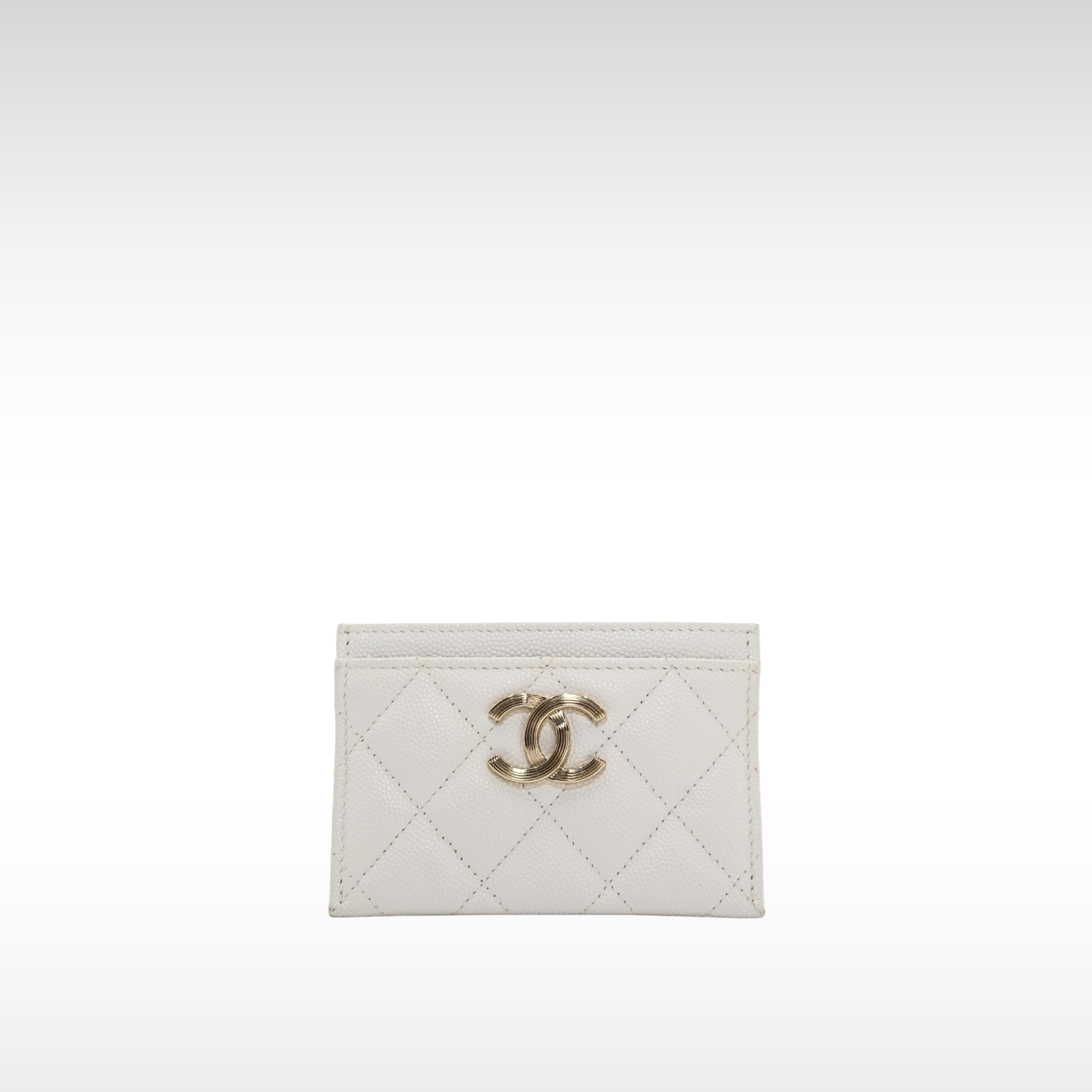 Classic Card Holder Caviar White Card Case