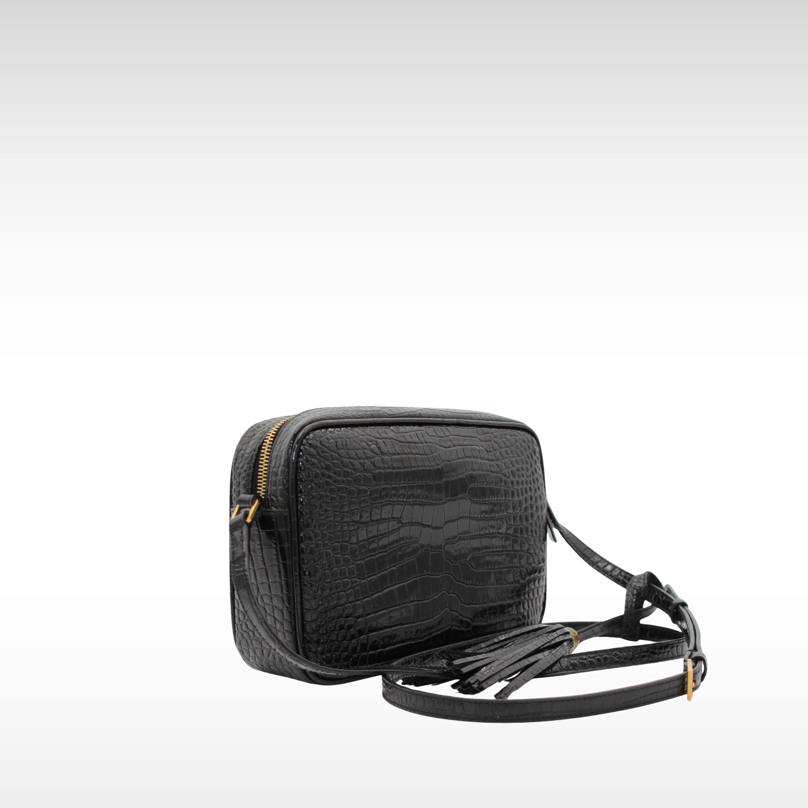 Lou Medium Calf Black Crossbody Bag