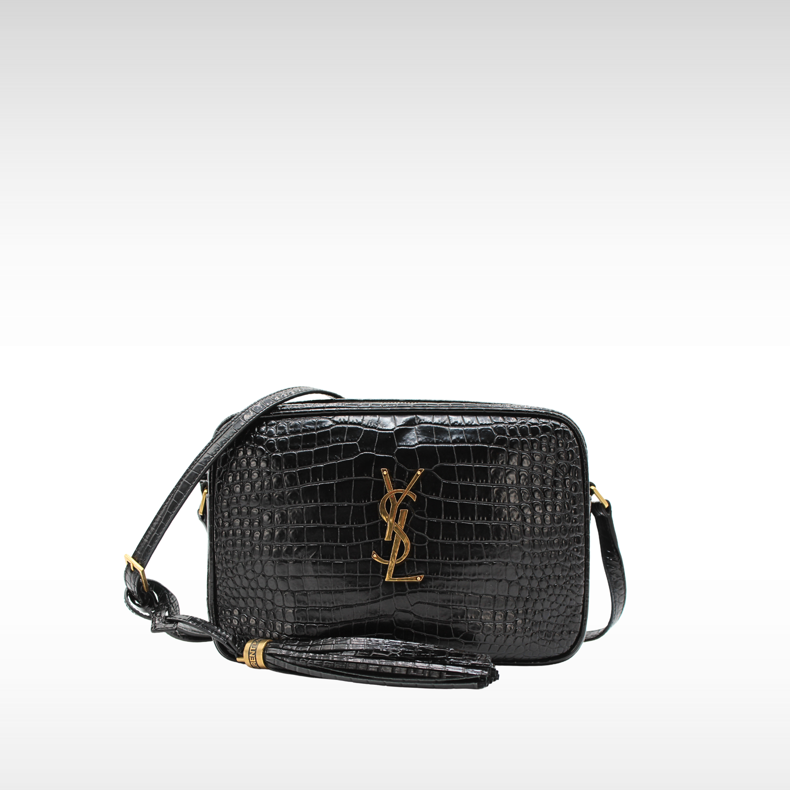 Lou Medium Calf Black Crossbody Bag