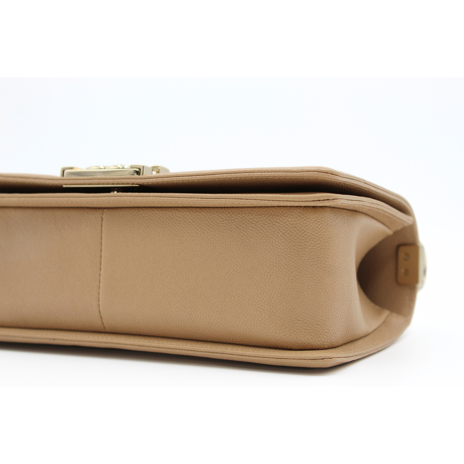 Boy Chanel Caviar Beige Shoulder Bag